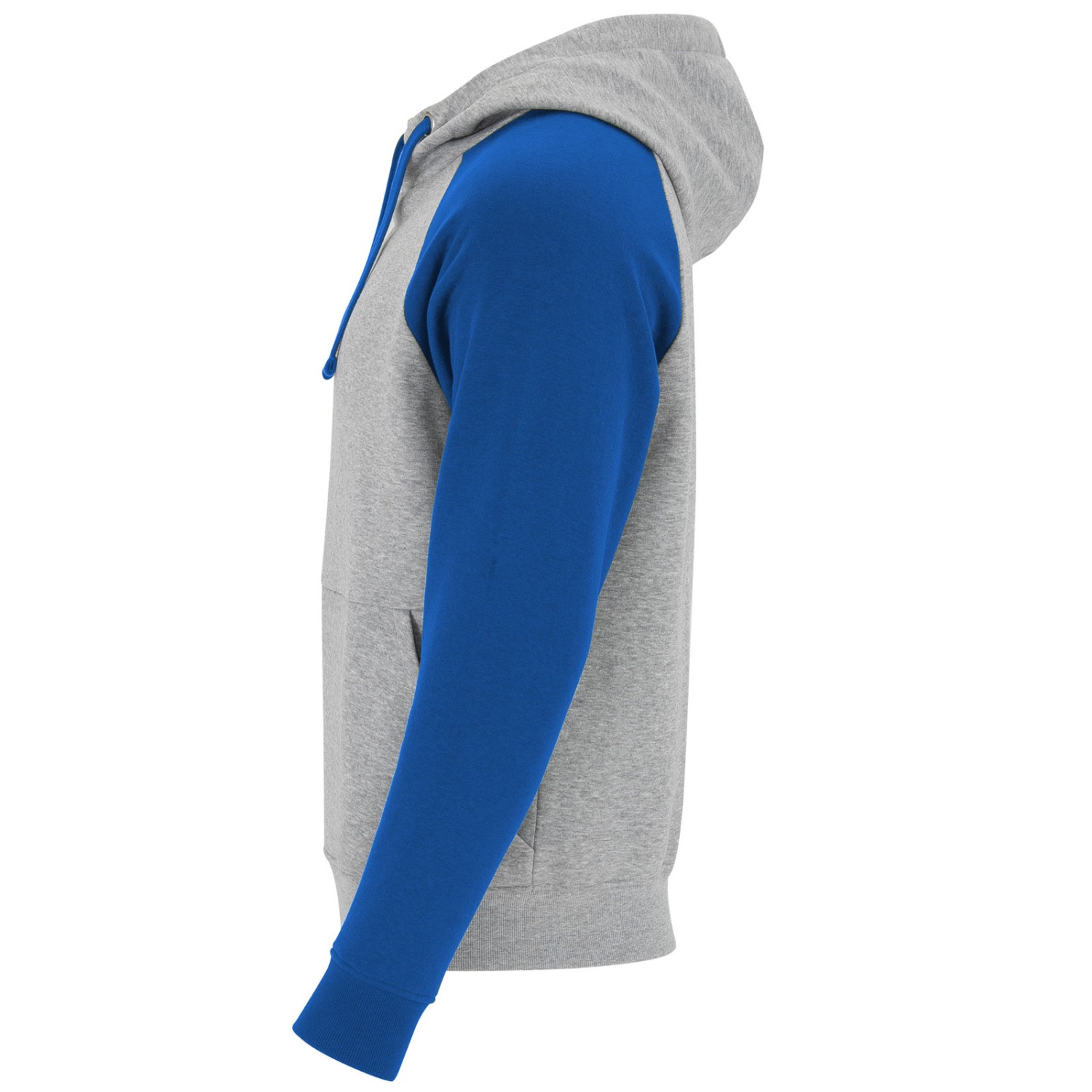 2. Foto Hoodie BADET mit Druck Text Logo (Farbe: Blau Grau Größe: S)