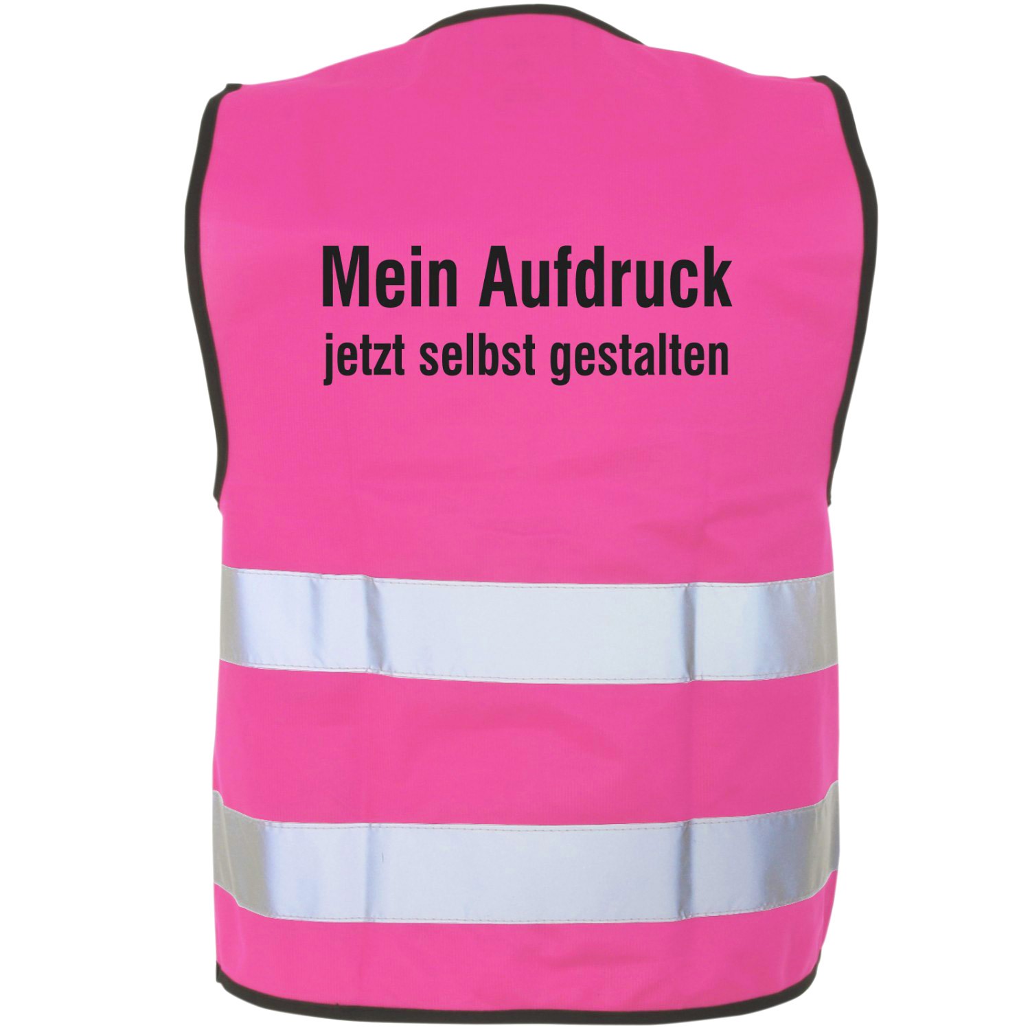 2. Foto Warnweste Pink Funktionsweste mit Druck Größe M