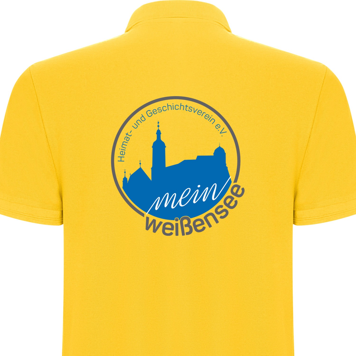 1. Foto Polo Shirt PEGASO Premium mit Logo Text Druck (Farbe: gelb Größe: 3XL)