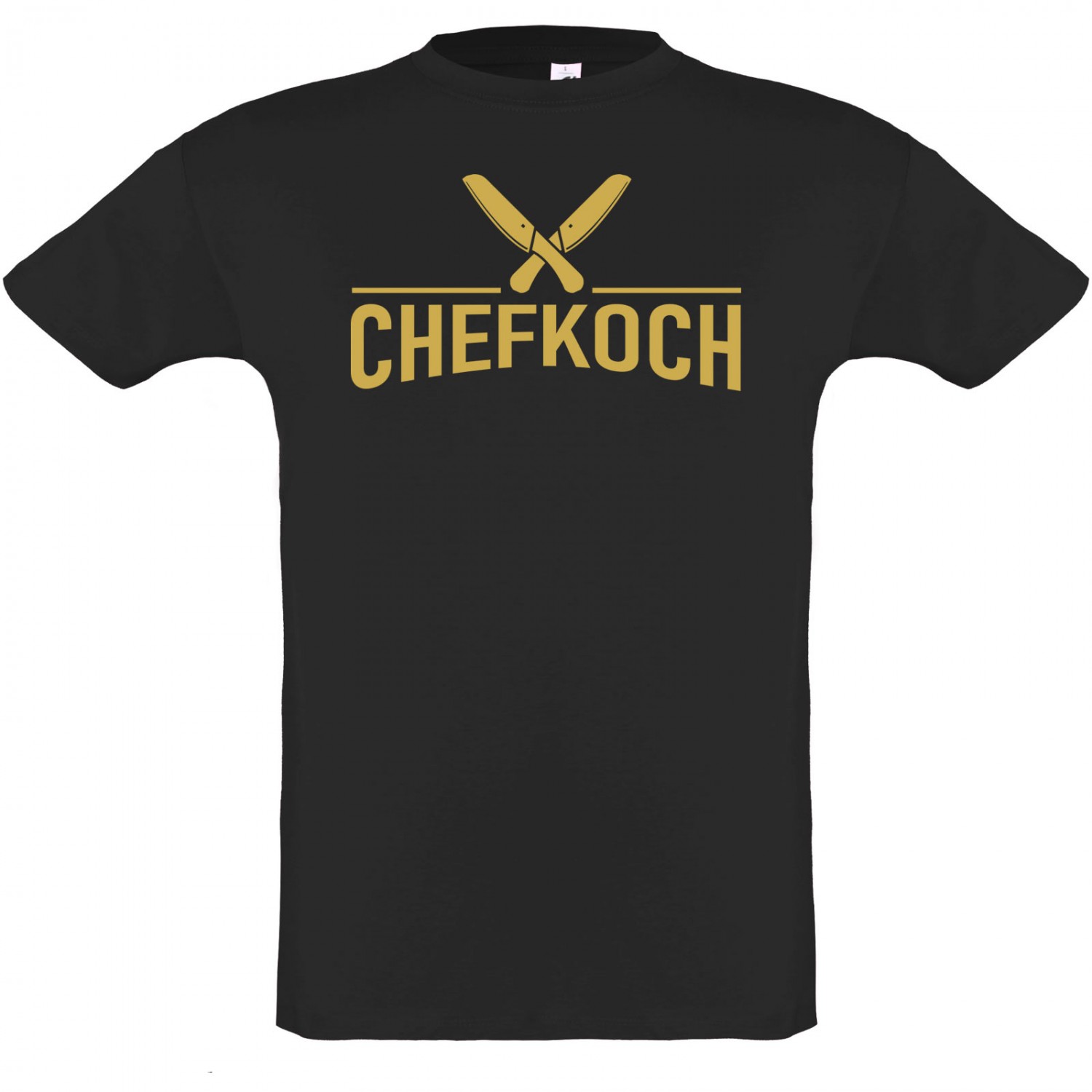 Chefkoch Shirt T-Shirt mit Aufdruck auf Brust Koch Kochshirt (Farbe: schwarz Größe: M)