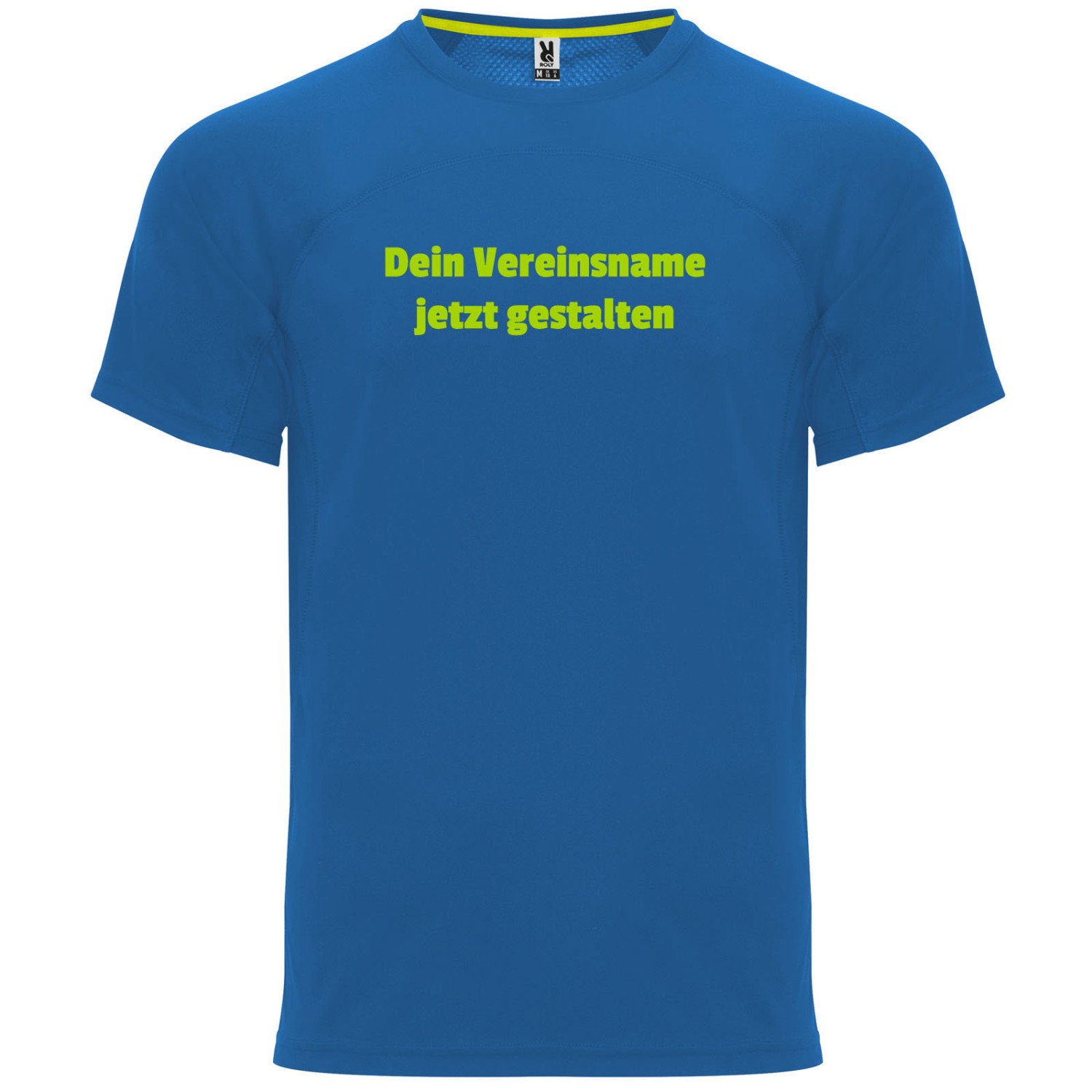 0. Foto Funktions-T-Shirt MONACO leicht für Beruf Sport Freizeit mit Druck (Farbe: blau Größe: M)