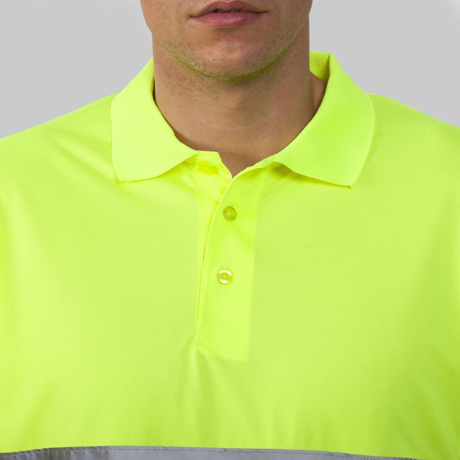 3. Foto Polo Shirt HI VIZ POLARIS leuchtend gelb Reflektorstreifen (Größe: 3XL)