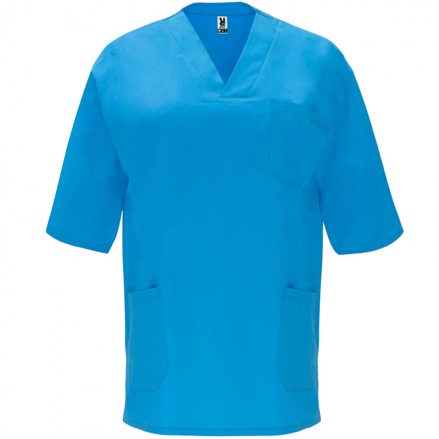 Schlupfkasack Medizin Pflege Unisex Hemd Jacke (Farbe: donaublau Größe: M)