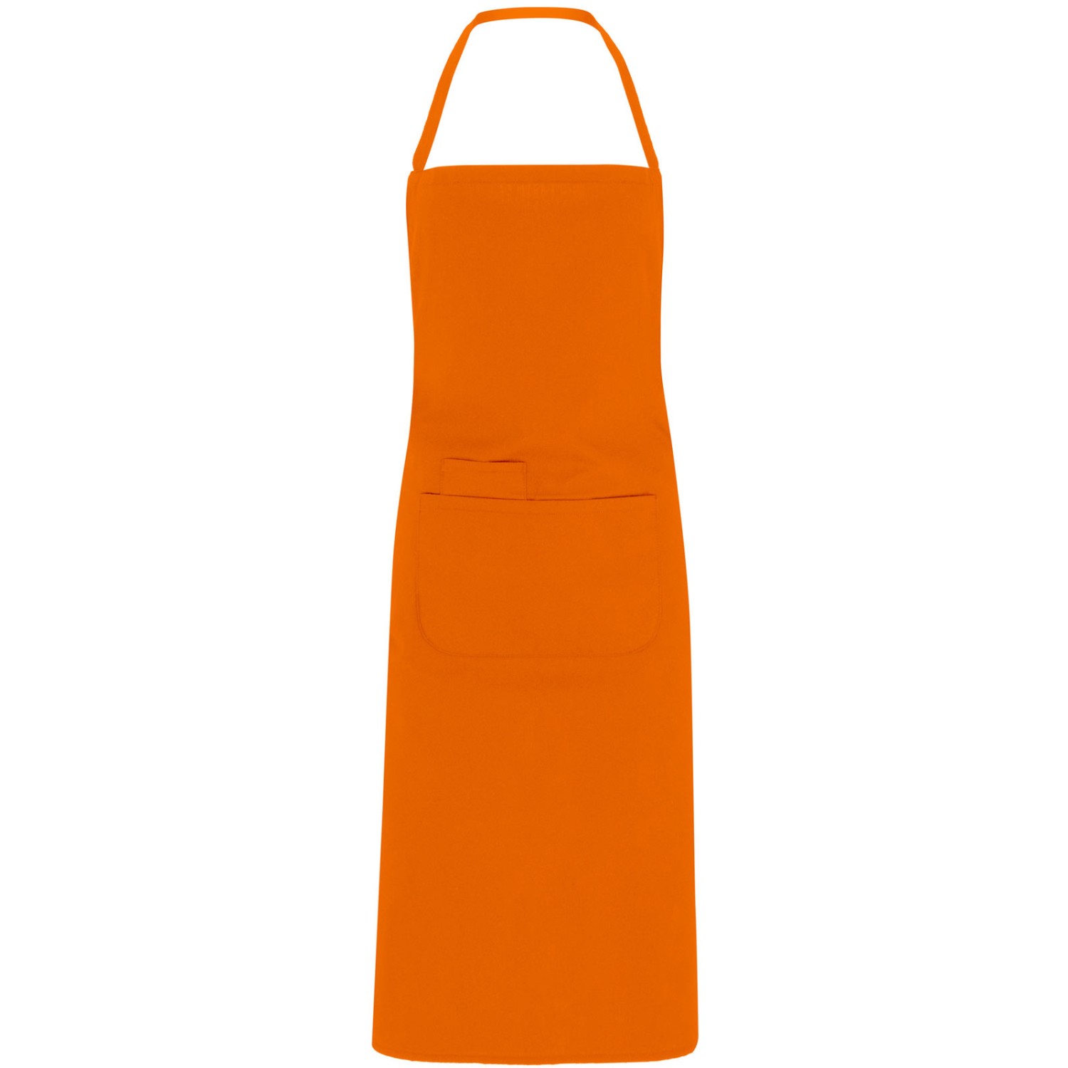 1. Foto Schürze Bistroschürze Kochschürze lang mit Logo Text bedrucken (Farbe: orange)