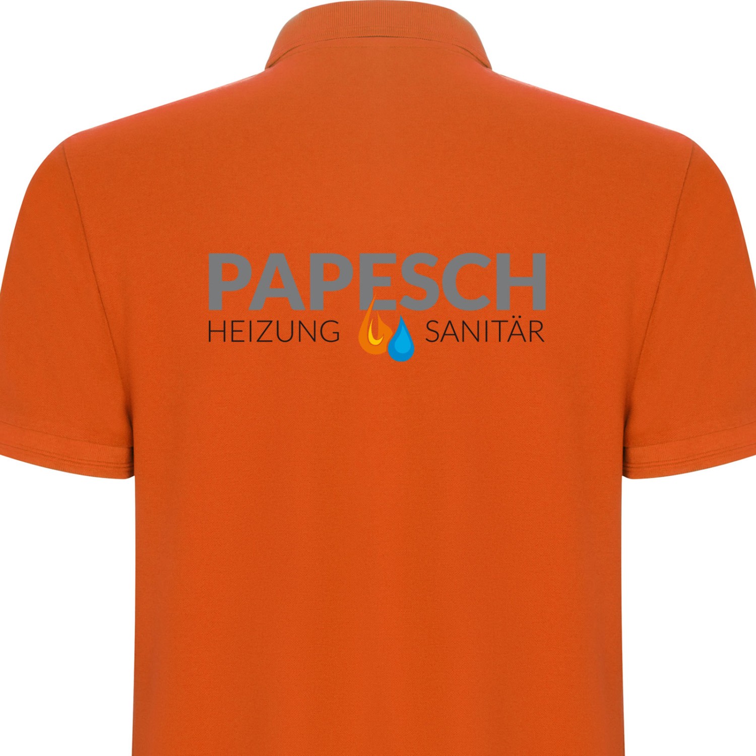 1. Foto Polo Shirt PEGASO Premium mit Logo Text Druck (Farbe: orange Größe: M)