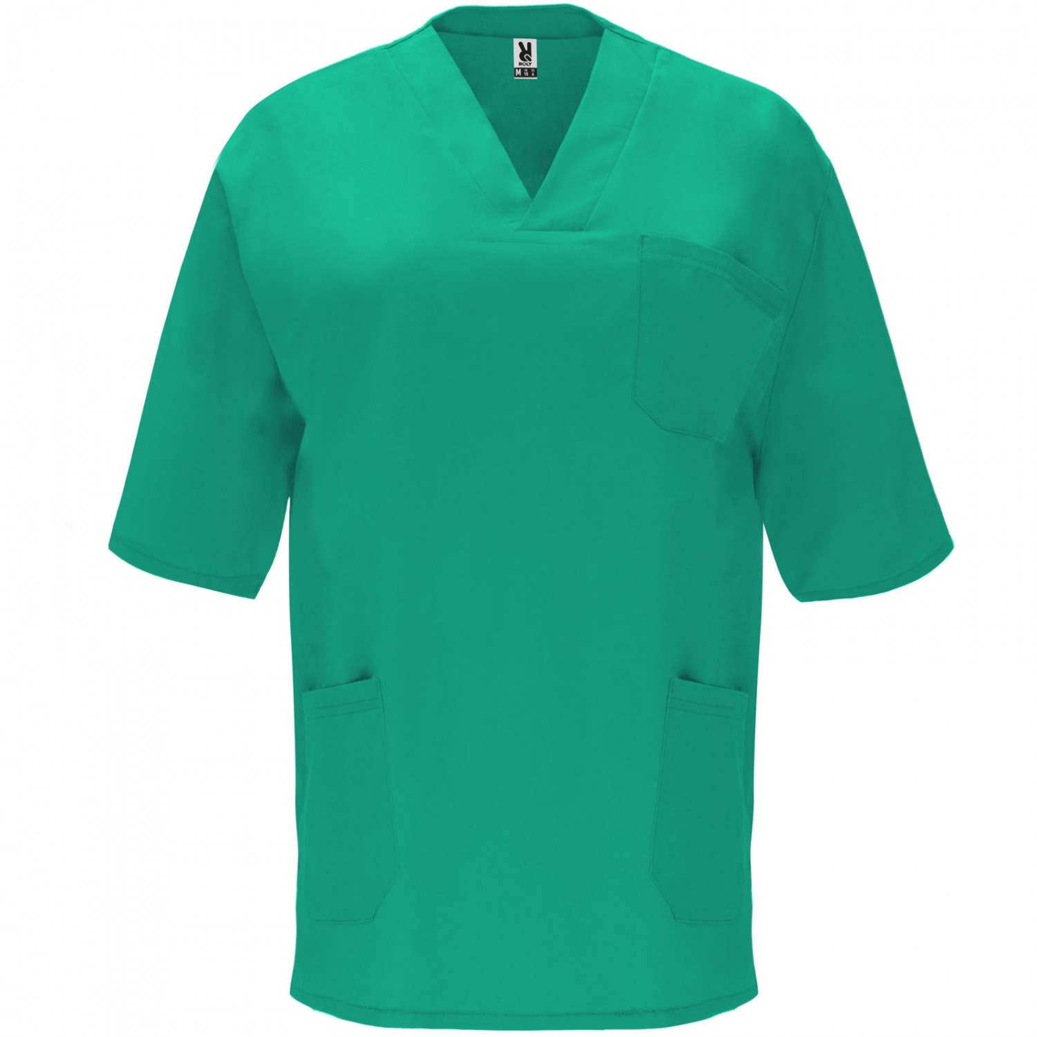 0. Foto Schlupfkasack Medizin Pflege Unisex Hemd Jacke (Farbe: OP-grün Größe:  L)