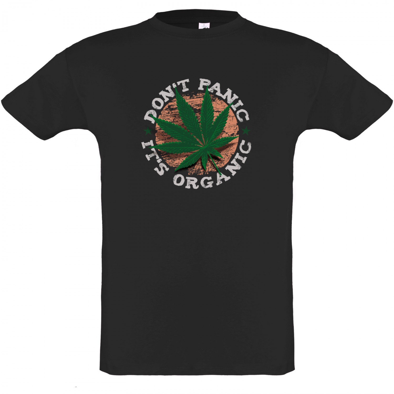 T-Shirt Hanf Cannabis don´t panic it´s organic Weed (Farbe: schwarz Größe: 3XL)