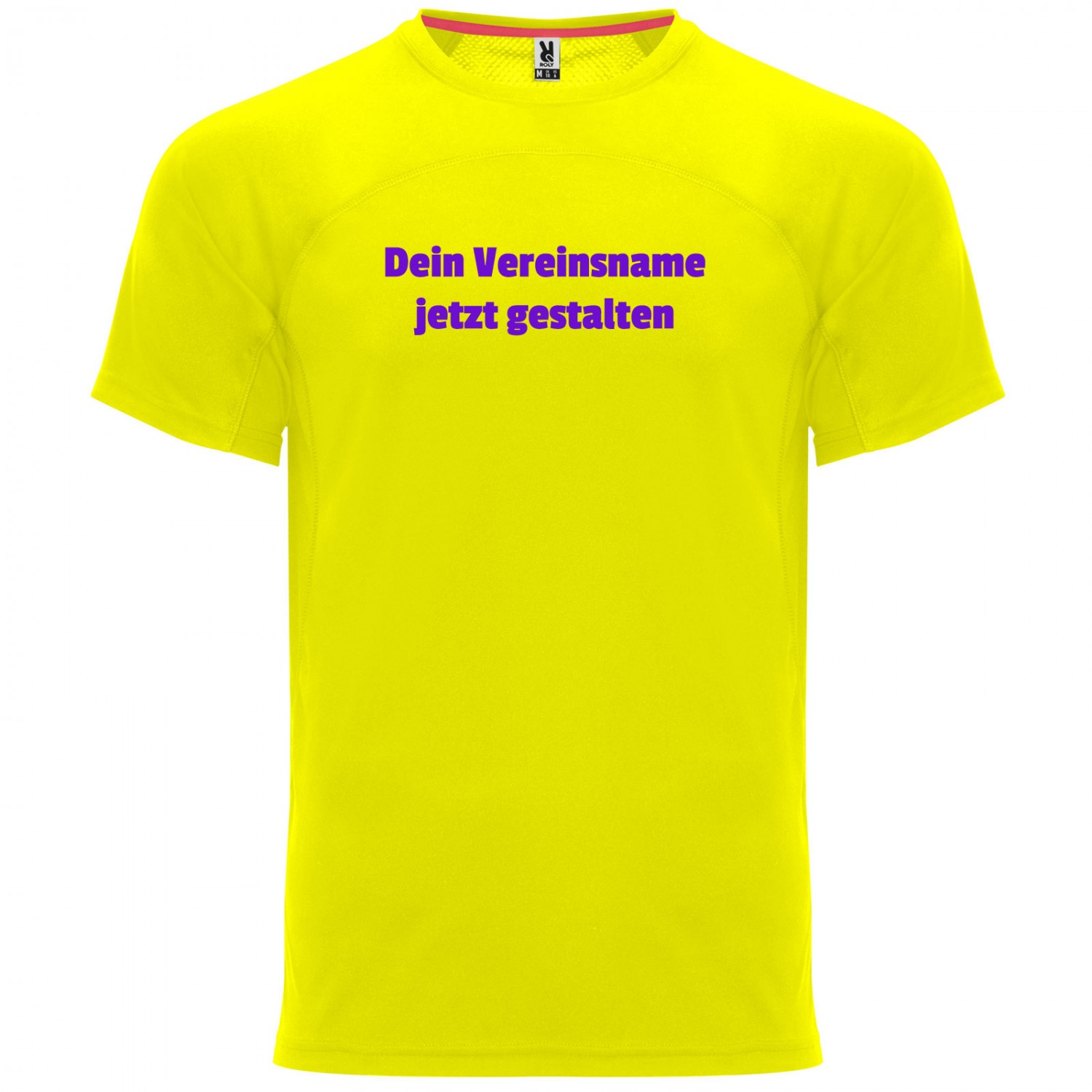 0. Foto Funktions-T-Shirt MONACO leicht für Beruf Sport Freizeit mit Druck (Farbe: leuchtgelb Größe: XL)