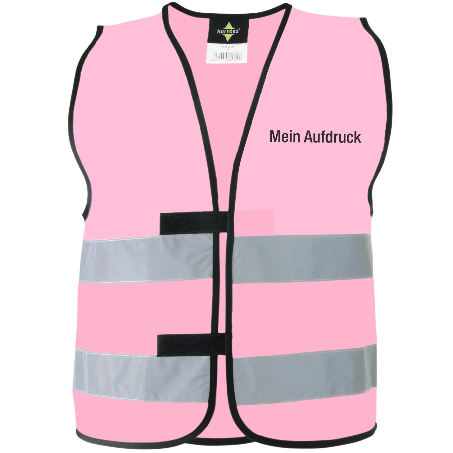 2. Foto Warnweste rosa mit Druck selbst gestalten L (Farbe: rosa Größe: L)