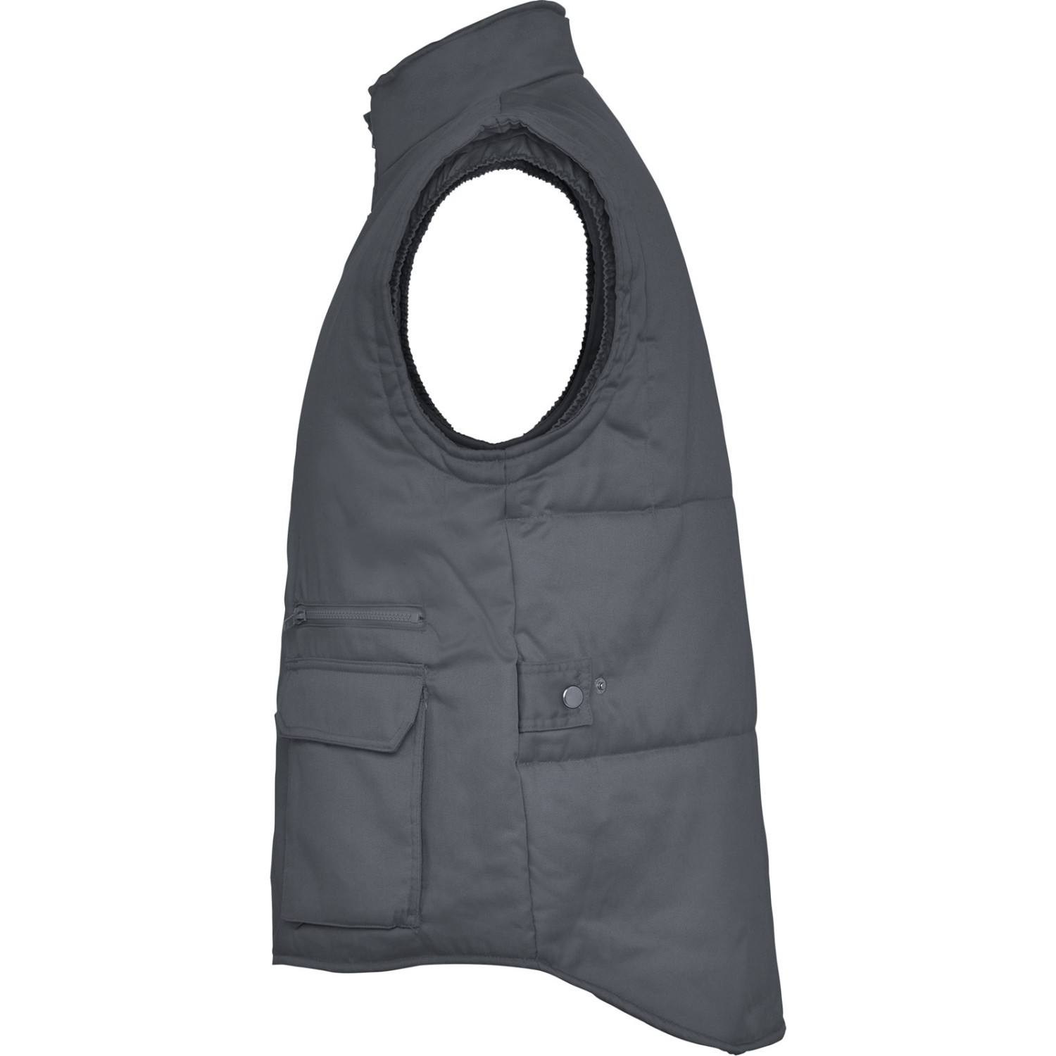 2. Foto Weste ALMANZOR Grau Arbeitsweste warm Größe L mit Druck