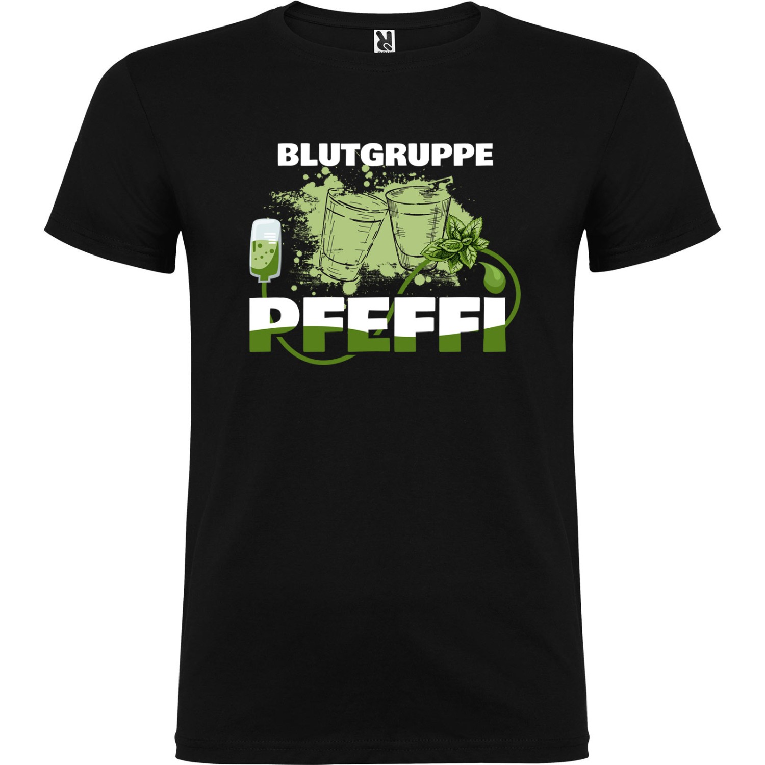 0. Foto T-Shirt Blutgruppe Pfeffi M Pfefferminz Likör Kult