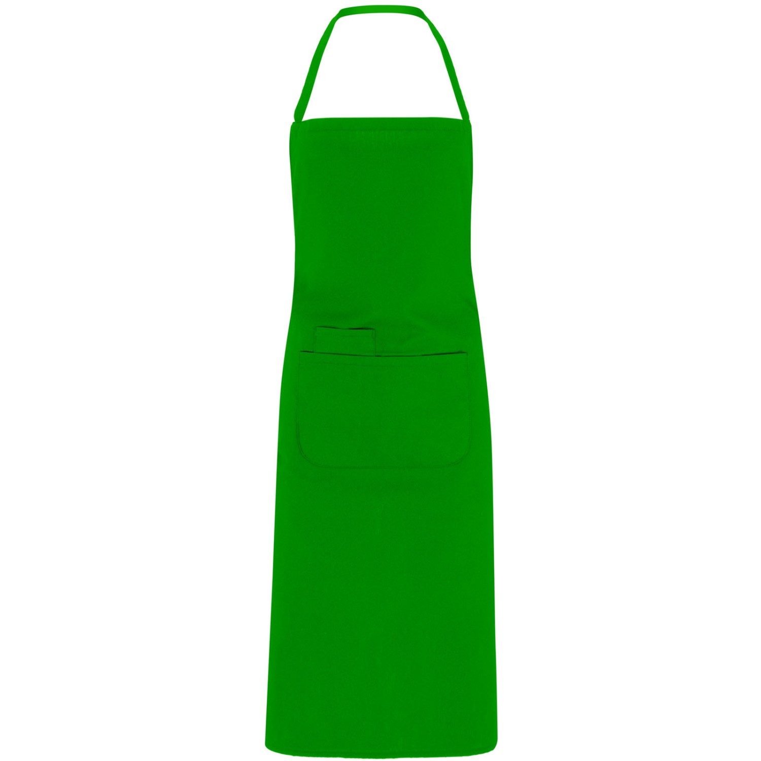 1. Foto Schürze Bistroschürze Kochschürze lang mit Logo Text bedrucken (Farbe: grün)