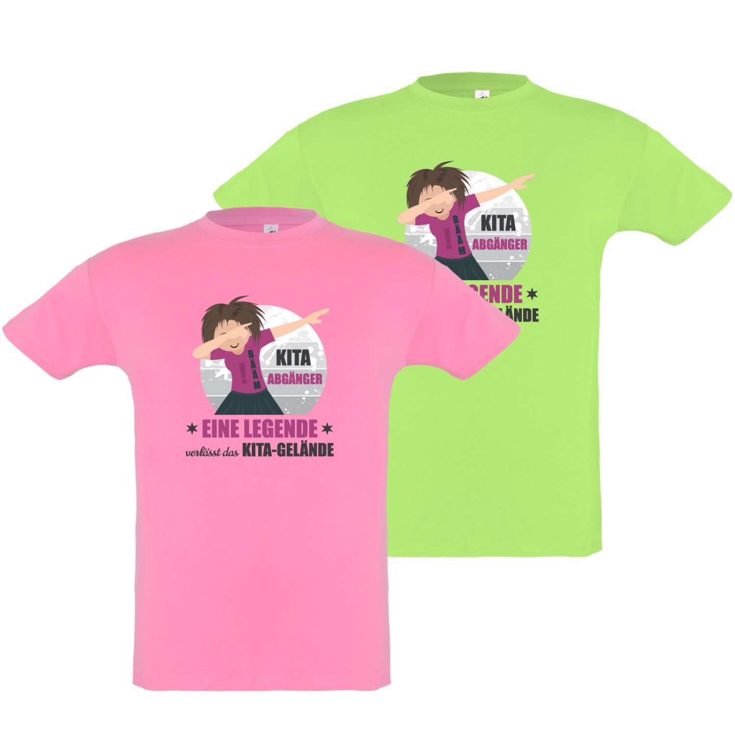 1. Foto T-Shirt Kita Mädchen Abgänger Legende Shirt Kindergarten (Farbe: limette Größe: 118/128)