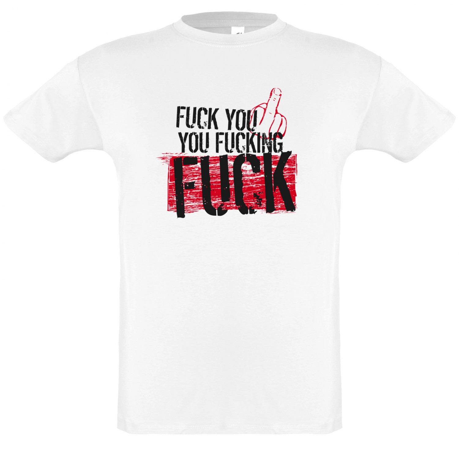 T-Shirt Fuck your fucking fuck Shirt Premium (Farbe: weiß Größe: XXL)