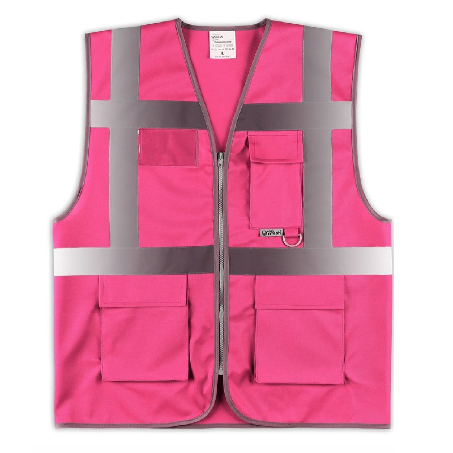 0. Foto Warnweste FUNCTION Reißverschluss und Taschen mit Druck (Farbe: pink Größe: M)