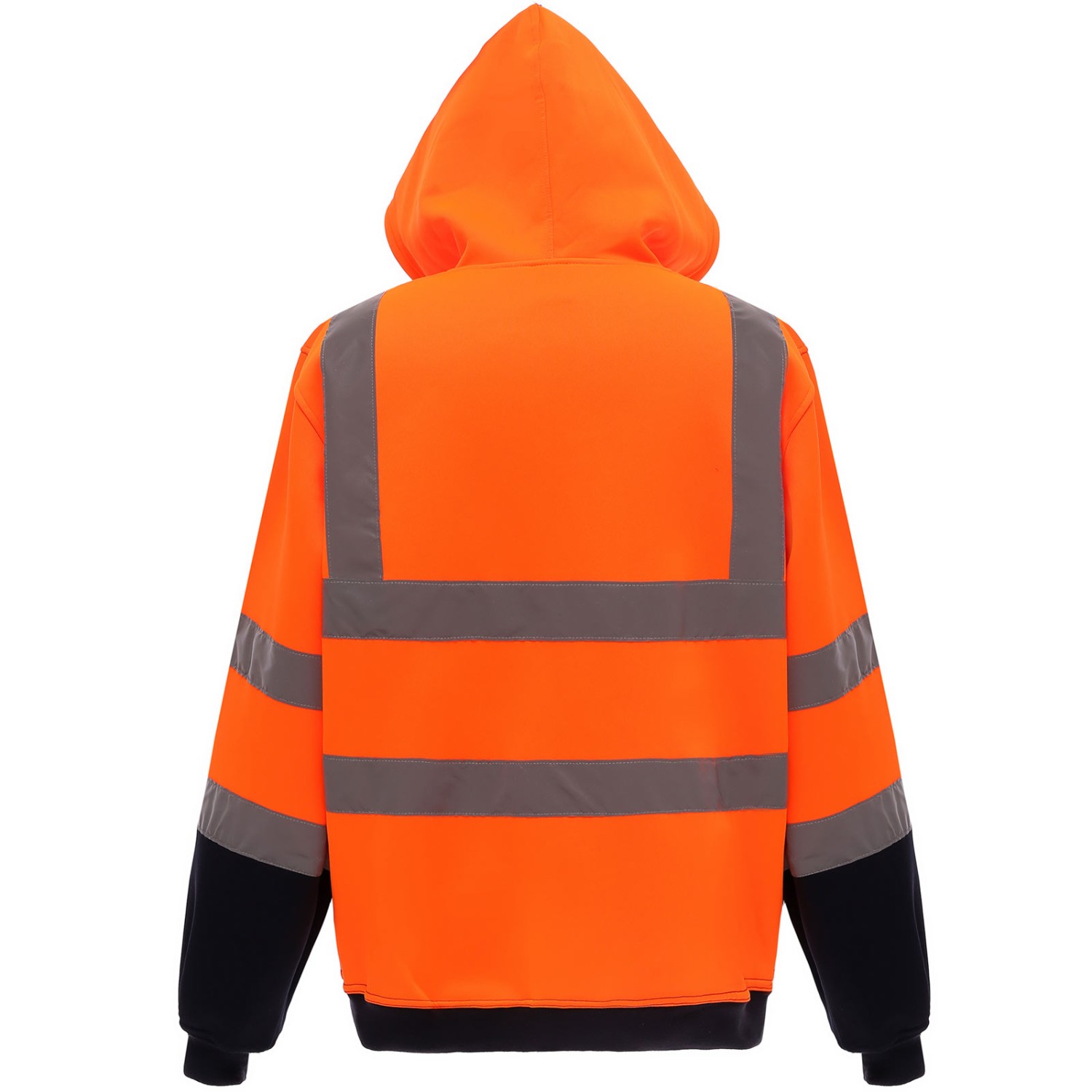 1. Foto Hoodie YOKO Orange Navy HiVis Kapuzen Pullover Größe S reflektierend