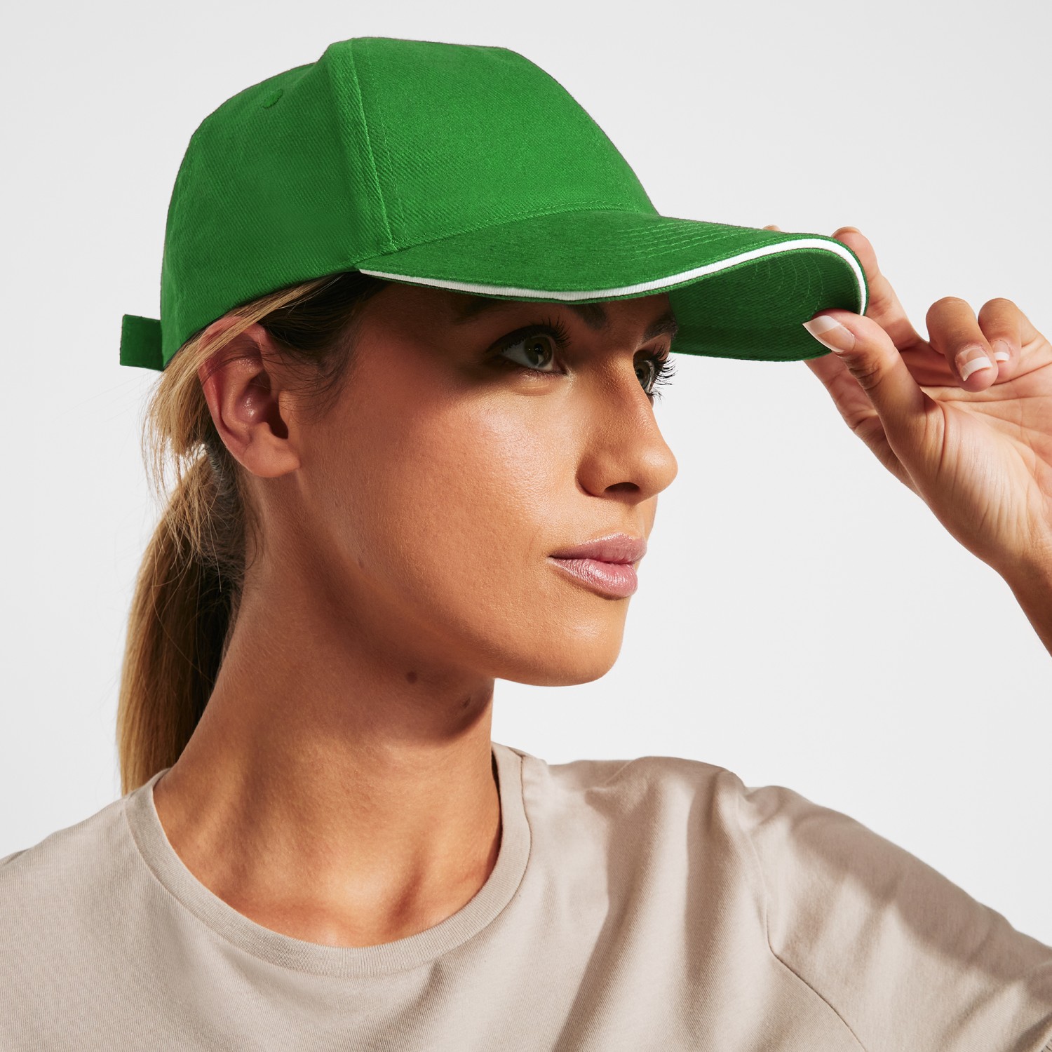 2. Foto Basecap Grün ERIS 5-Panel Cap Mütze mit Druck