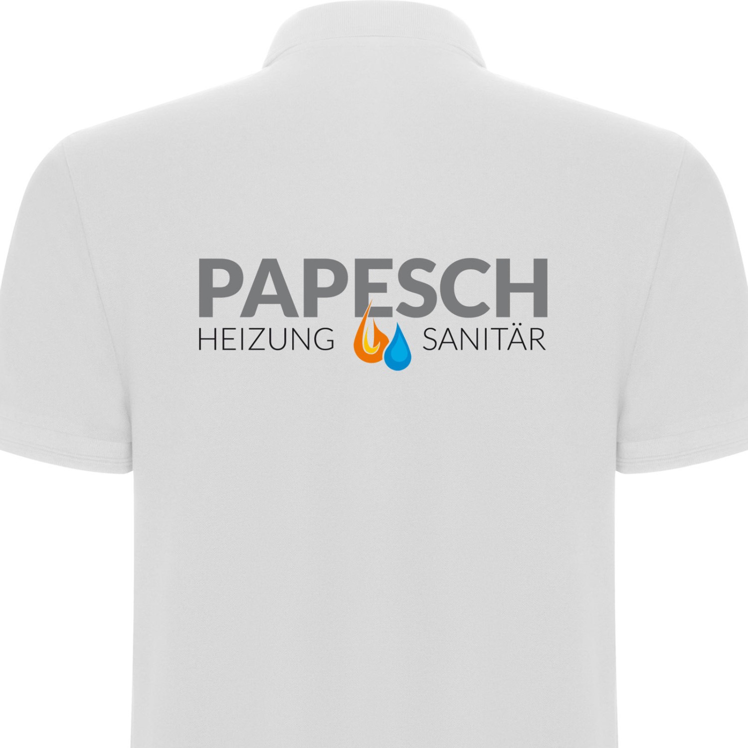 0. Foto Polo Shirt PEGASO Premium mit Logo Text Druck (Farbe: weiß Größe: XXL)