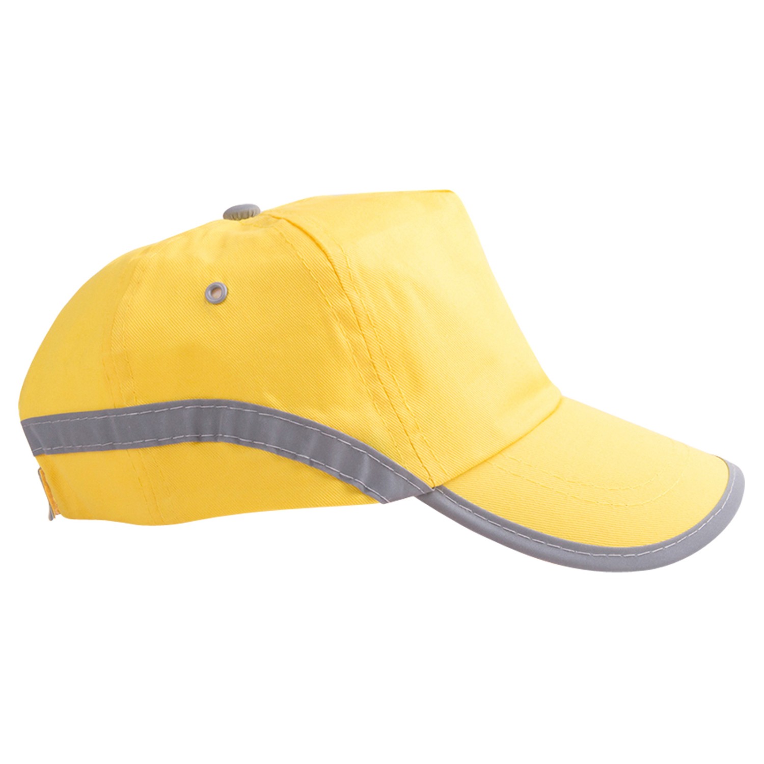 4. Foto Cap TAREA Basecap Mütze Reflexstreifen HI VIZ mit Druck (Farbe: gelb)