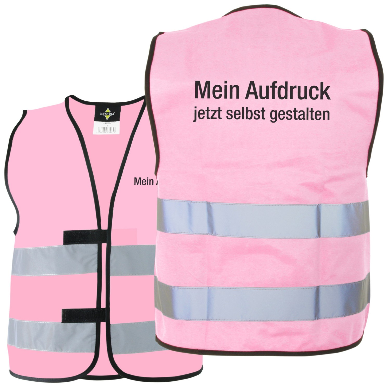 Warnweste Funktionsweste COLOR mit Druck selbst gestalten (Farbe: schwarz Größe: S) rosa