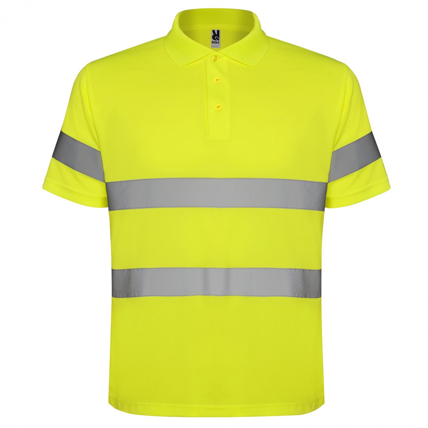 0. Foto Polo Shirt HI VIZ POLARIS leuchtend gelb Reflektorstreifen (Größe: S)