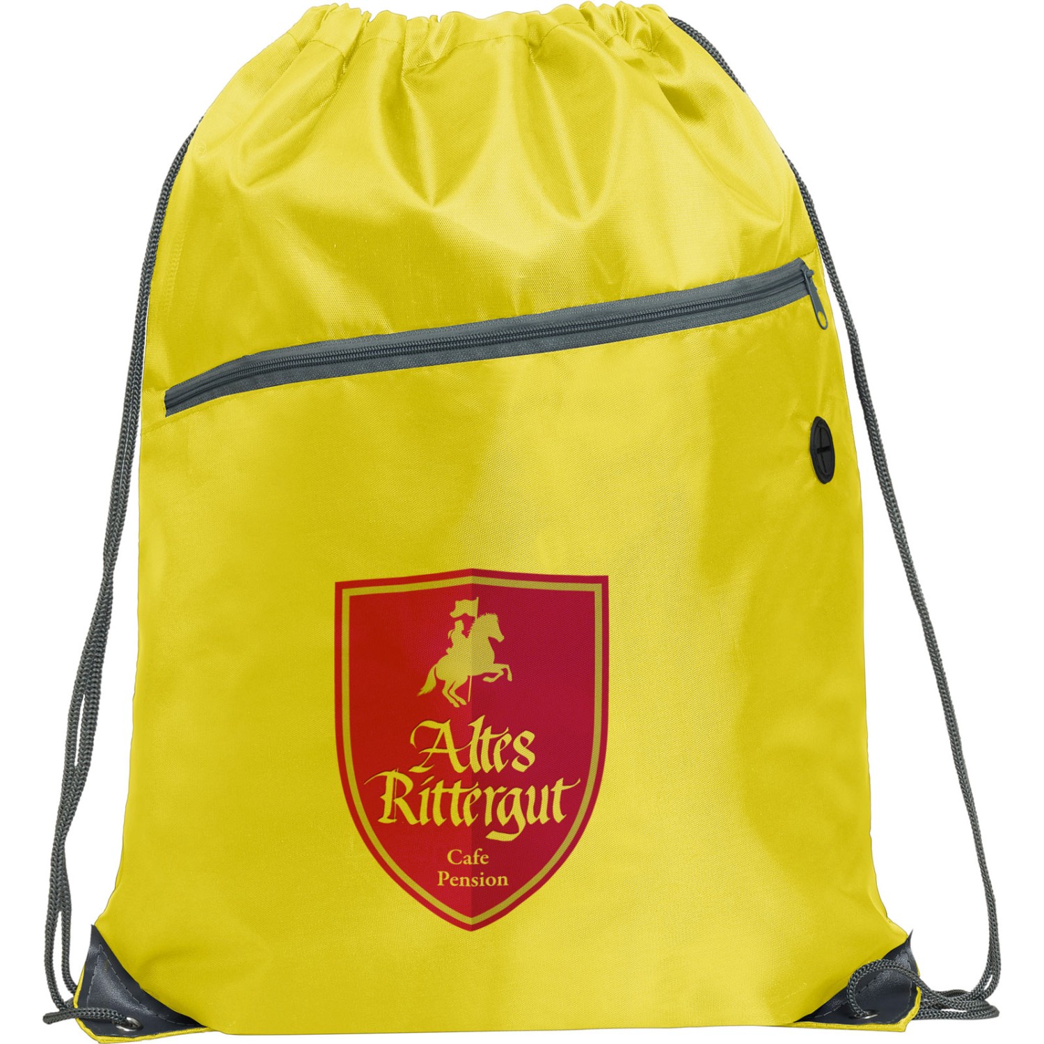 1. Foto Sportbeutel NINFA Kinder Rucksack Gymbag mit Namen Logo bedrucken (Farbe: gelb)
