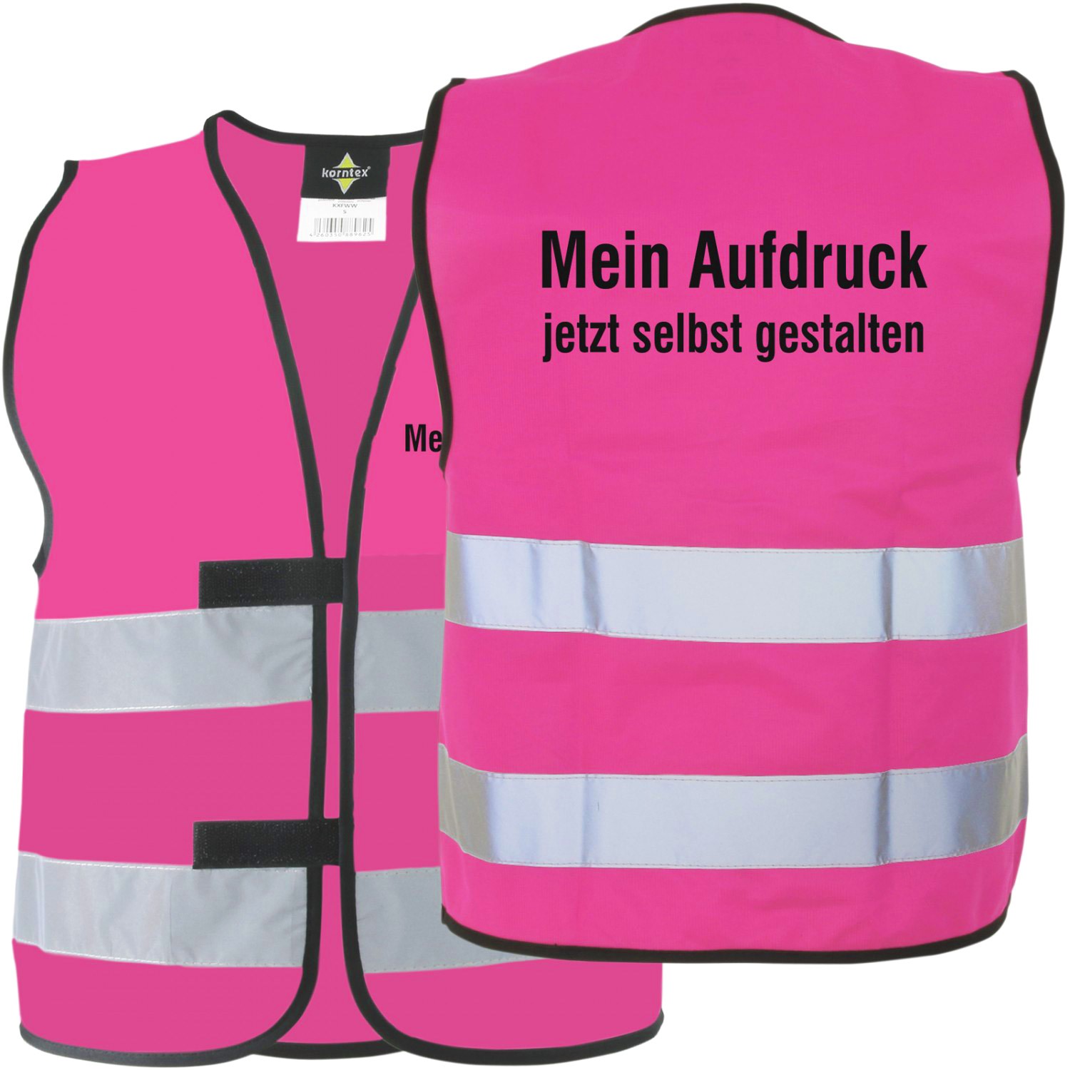 0. Foto Warnweste Pink Funktionsweste mit Druck Größe M