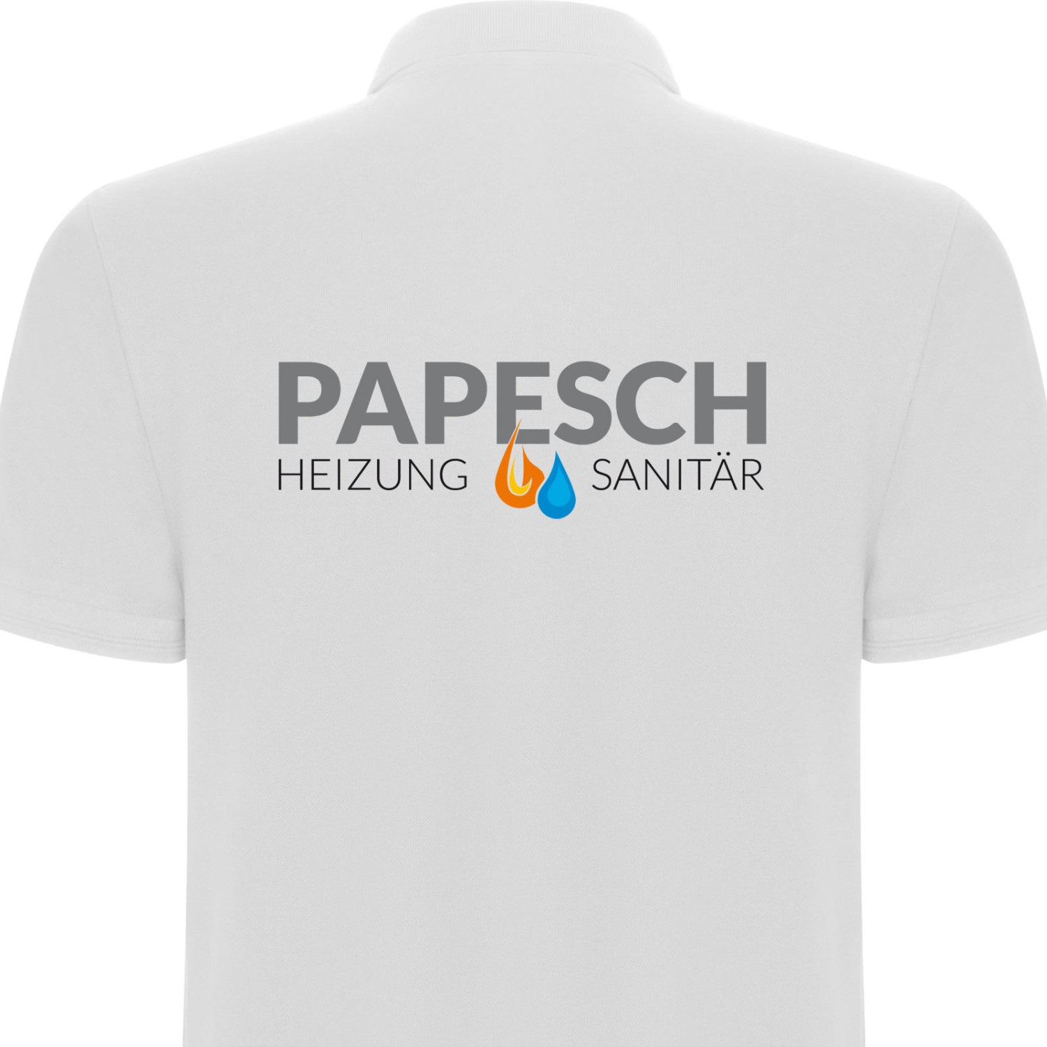 1. Foto Polo Shirt PEGASO Premium mit Logo Text Druck (Farbe: weiß Größe: M)