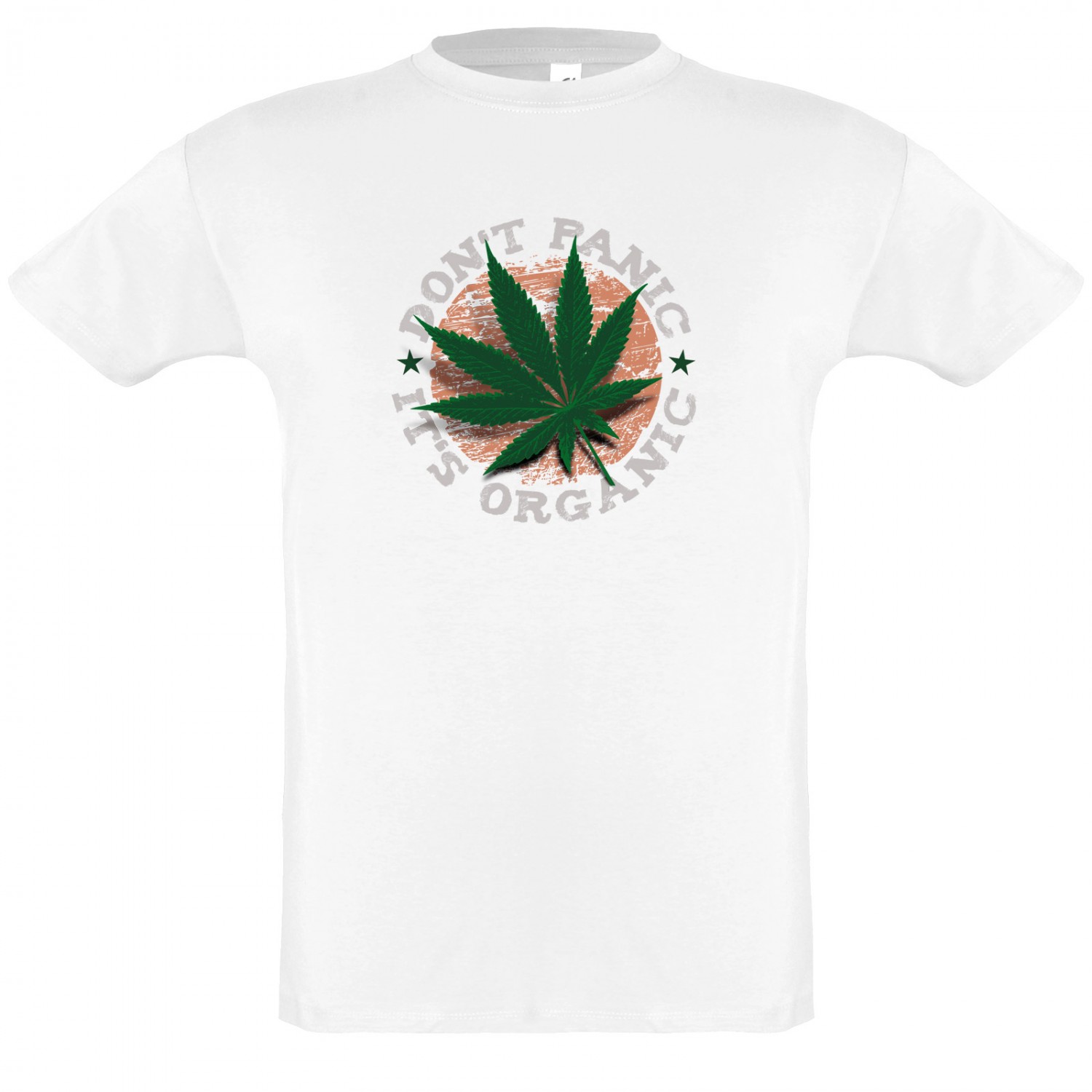 T-Shirt Hanf Cannabis don´t panic it´s organic Weed (Farbe: weiß Größe: XXL)