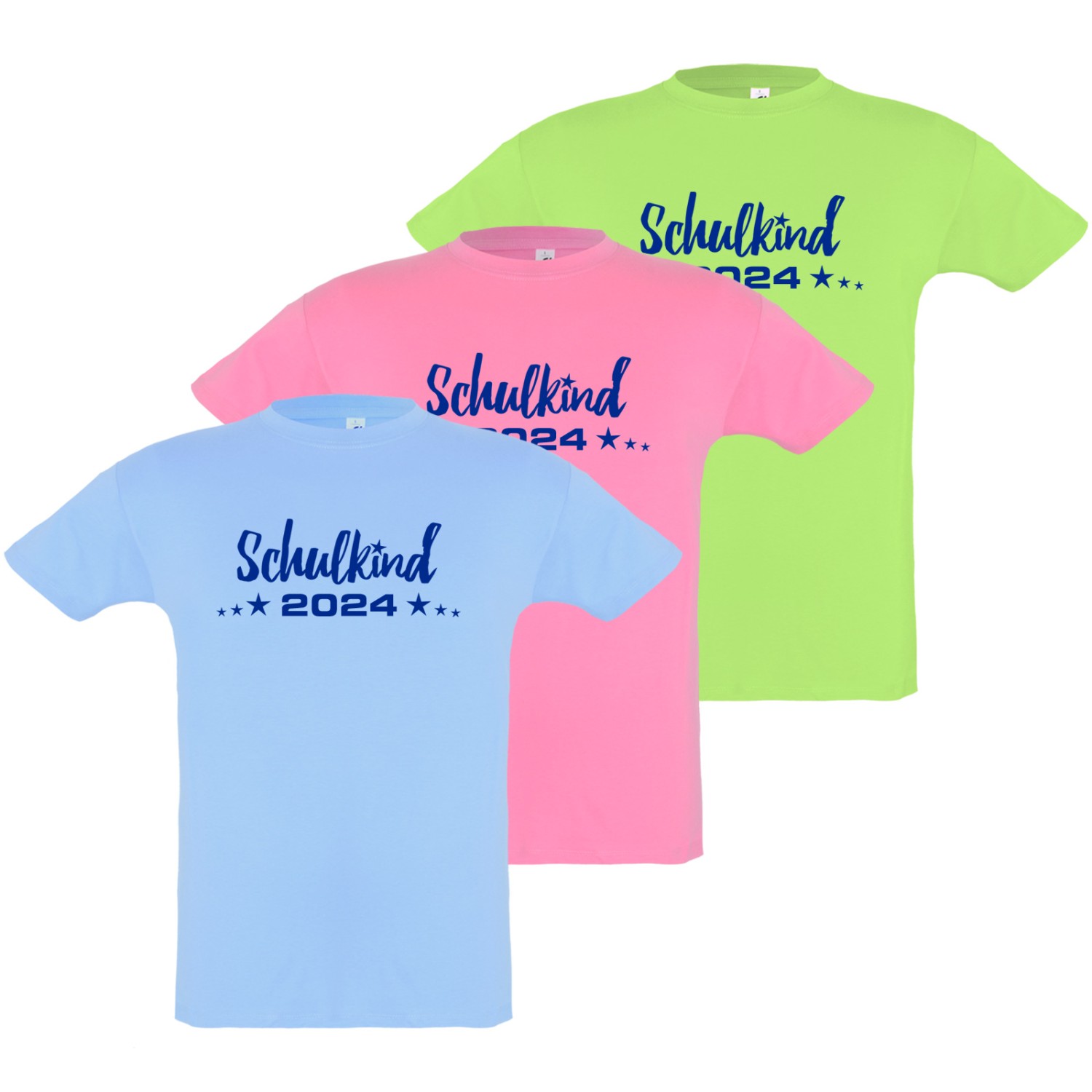 1. Foto Schulkind 2024 T-Shirt Kinder Schulanfang Einschulung Geschenk (Farbe: skyblau Größe: 118/128)