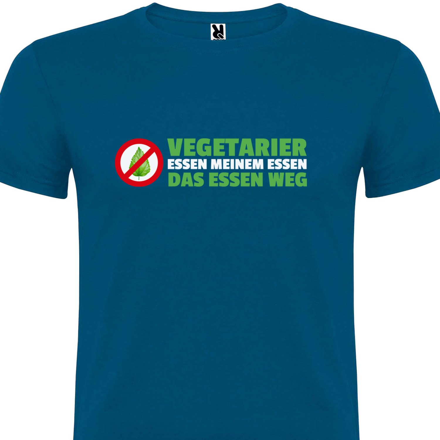 T-Shirt Anti Vegetarier essen meinem Essen das Essen weg (Farbe: moonshine blau Größe: 3XL)