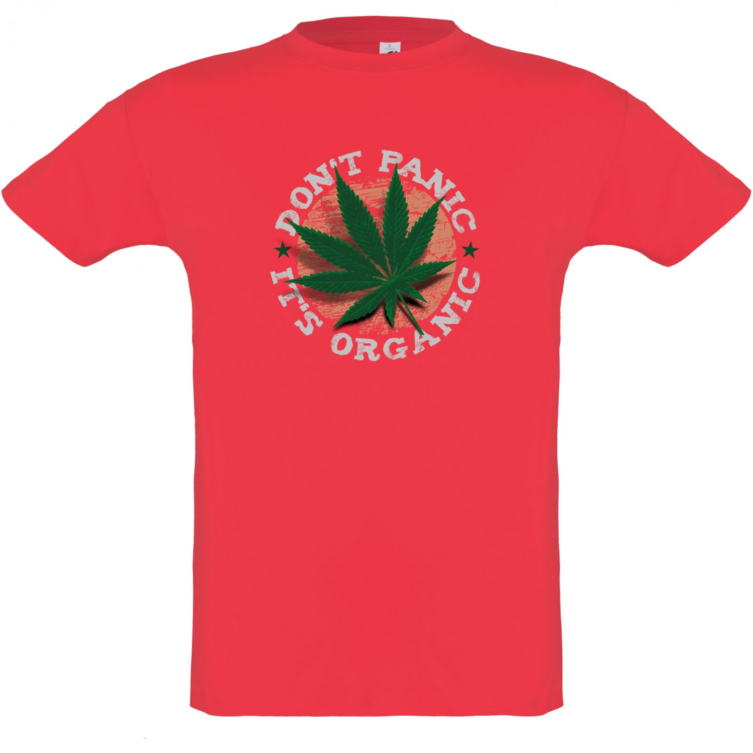 T-Shirt Hanf Cannabis don´t panic it´s organic Weed (Farbe: rot Größe: XXL)