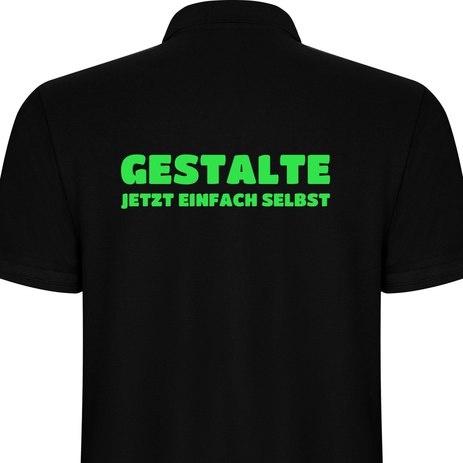 1. Foto Polo Shirt PEGASO Premium mit Logo Text Druck (Farbe: schwarz Größe: S)