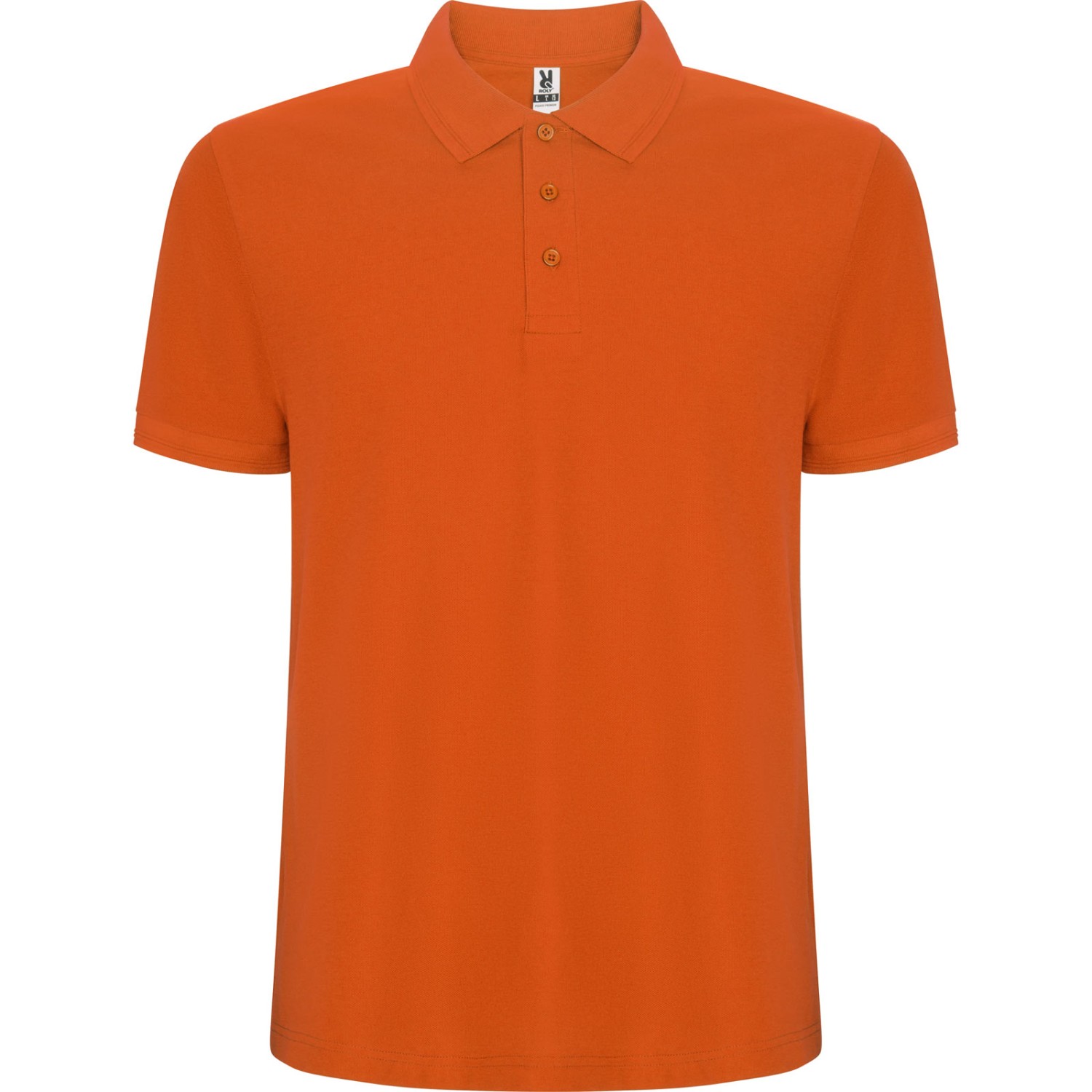 0. Foto Polo Shirt PEGASO Premium mit Logo Text Druck (Farbe: orange Größe: M)