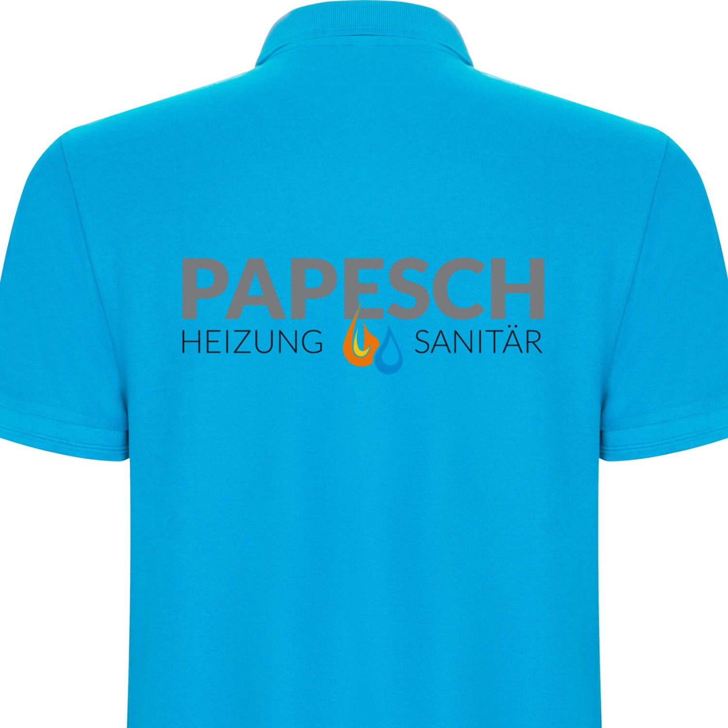 1. Foto Polo Shirt PEGASO Premium mit Logo Text Druck (Farbe: türkis Größe: S)