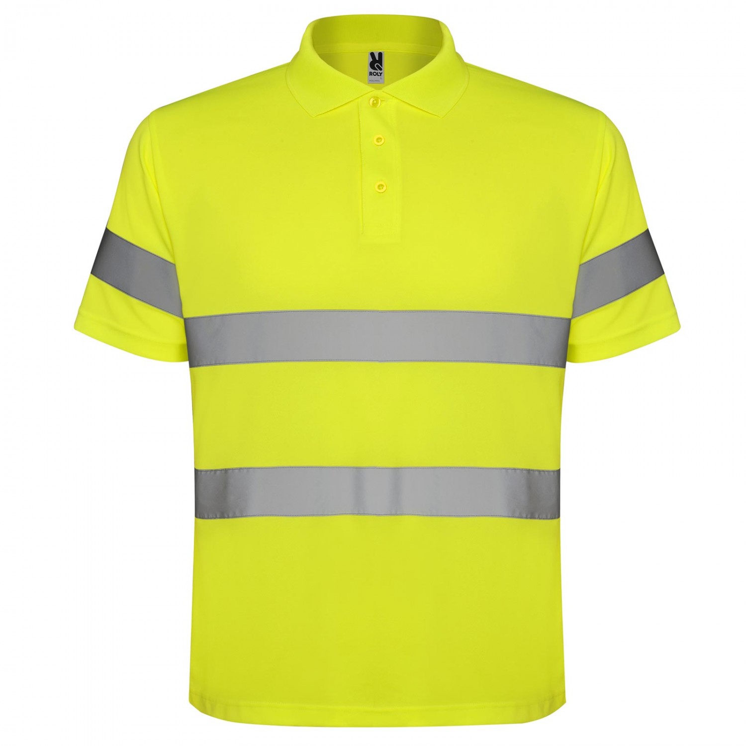 0. Foto Polo Shirt HI VIZ POLARIS leuchtend gelb Reflektorstreifen (Größe: XL)