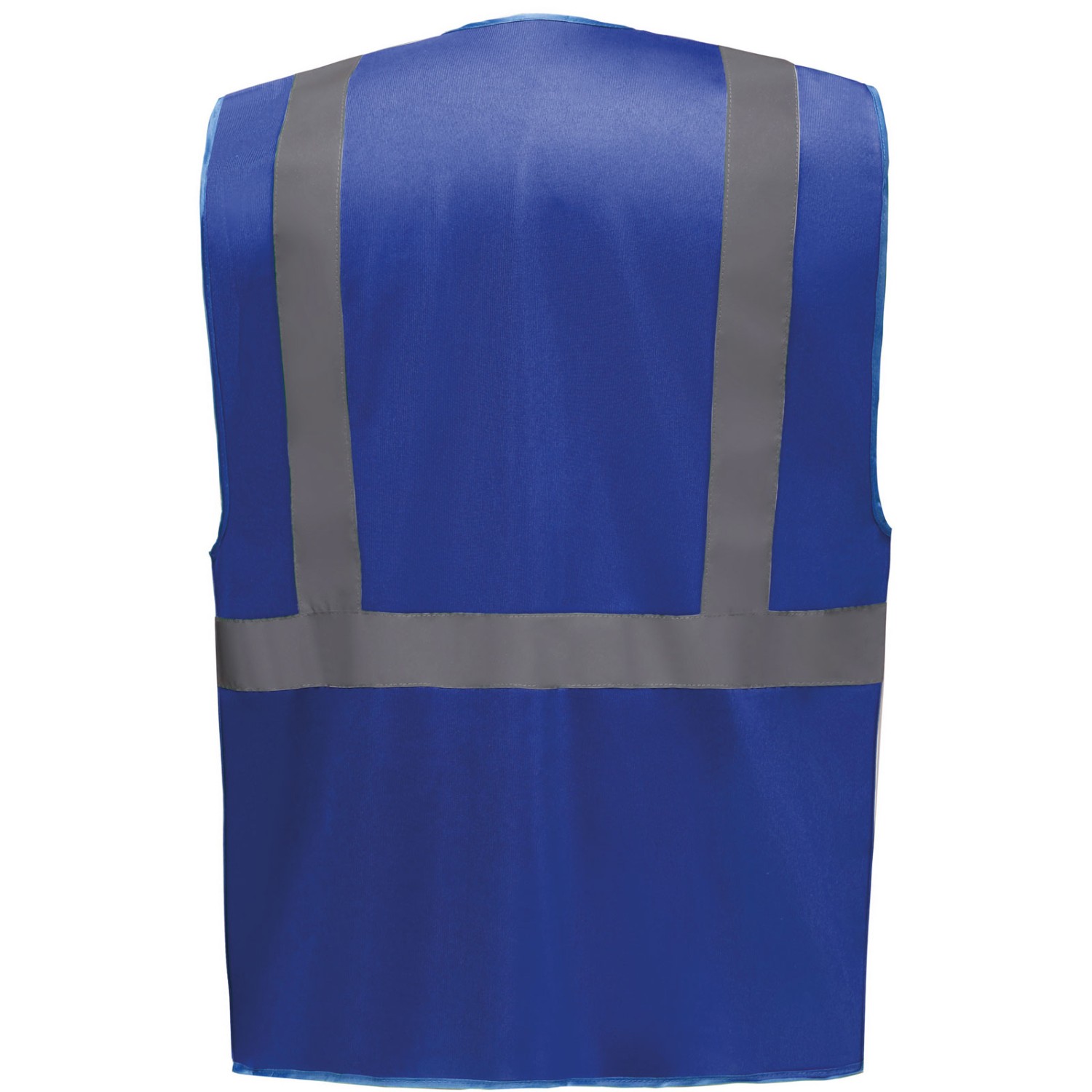 1. Foto Warnweste HVW801 BLAU XL mit Taschen Reißverschluss und Druck