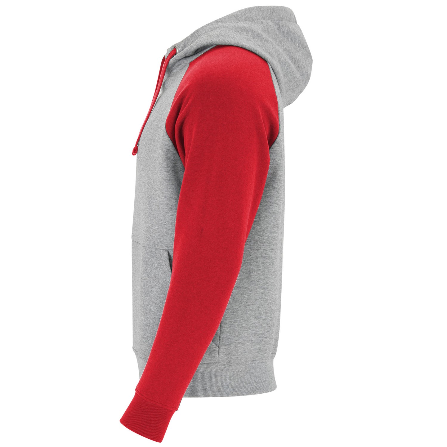2. Foto Hoodie BADET mit Druck Text Logo (Farbe: Rot Grau Größe: S)