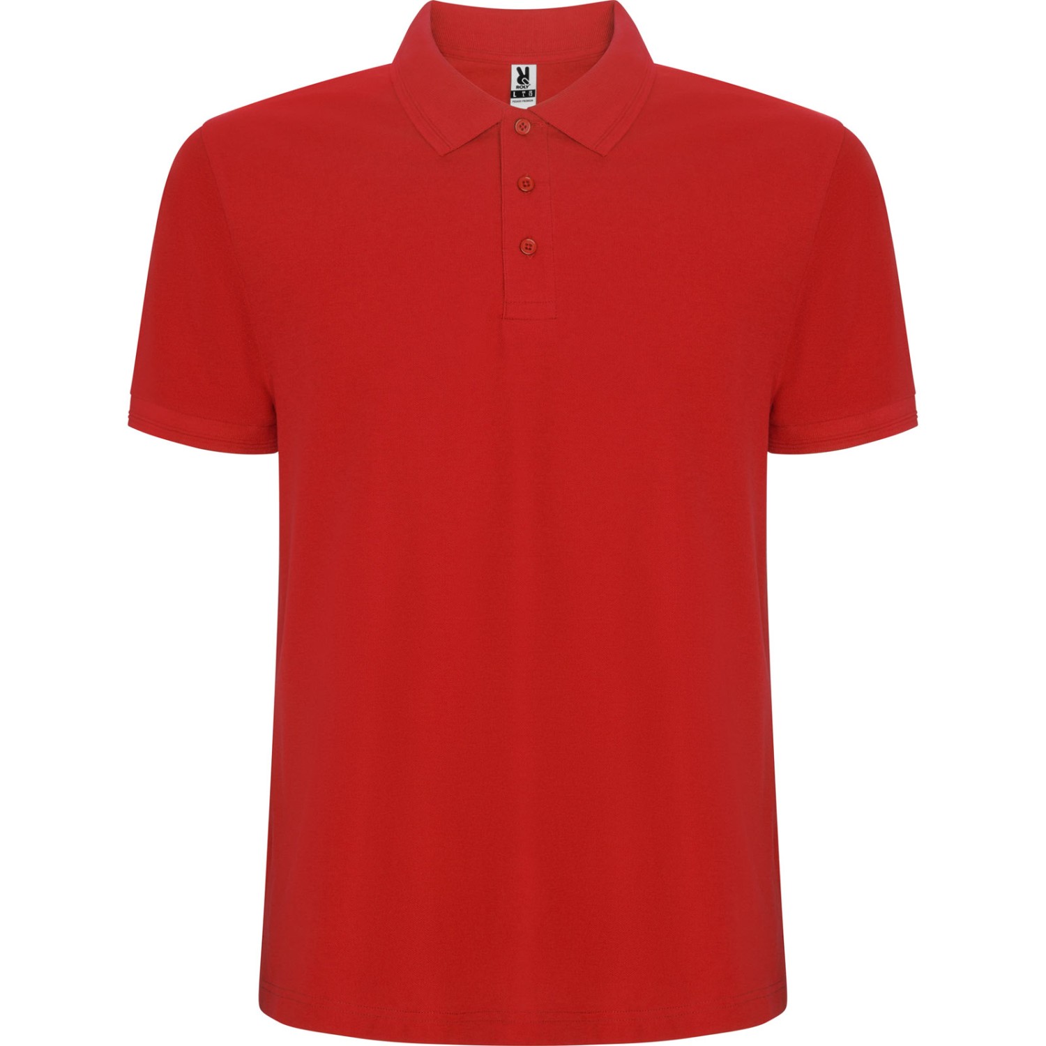 0. Foto Polo Shirt PEGASO Premium mit Logo Text Druck (Farbe: rot Größe: S)
