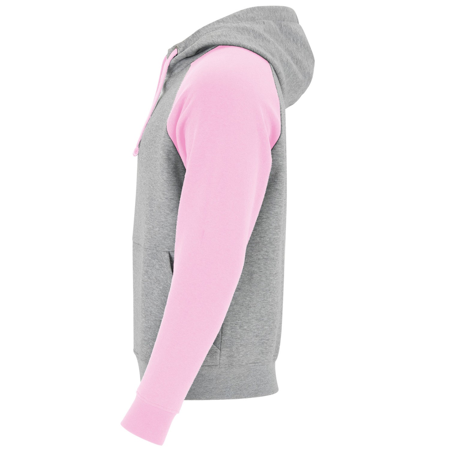 2. Foto Hoodie BADET mit Druck Text Logo (Farbe: Pink Grau Größe: S)