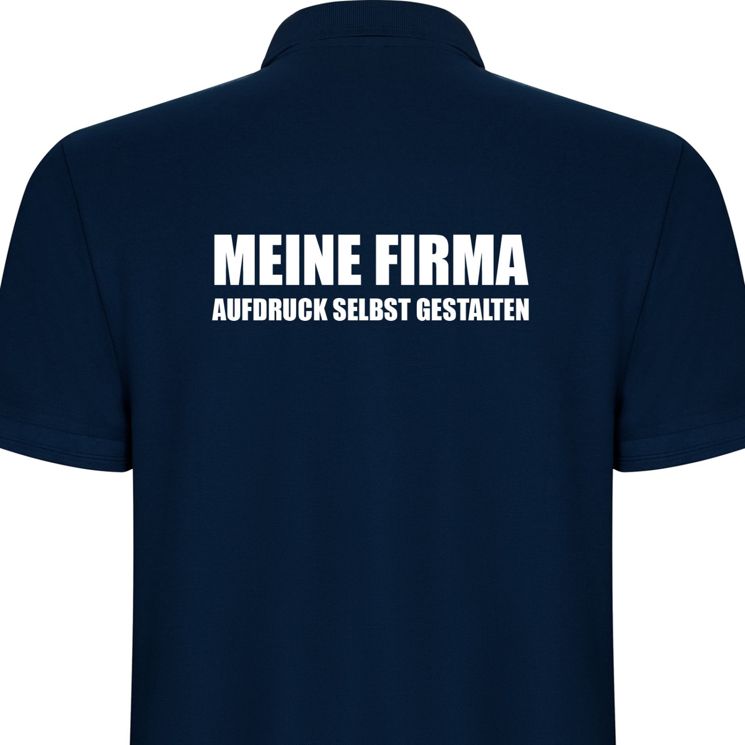 1. Foto Polo Shirt PEGASO Premium mit Logo Text Druck (Farbe: navy Größe: S)