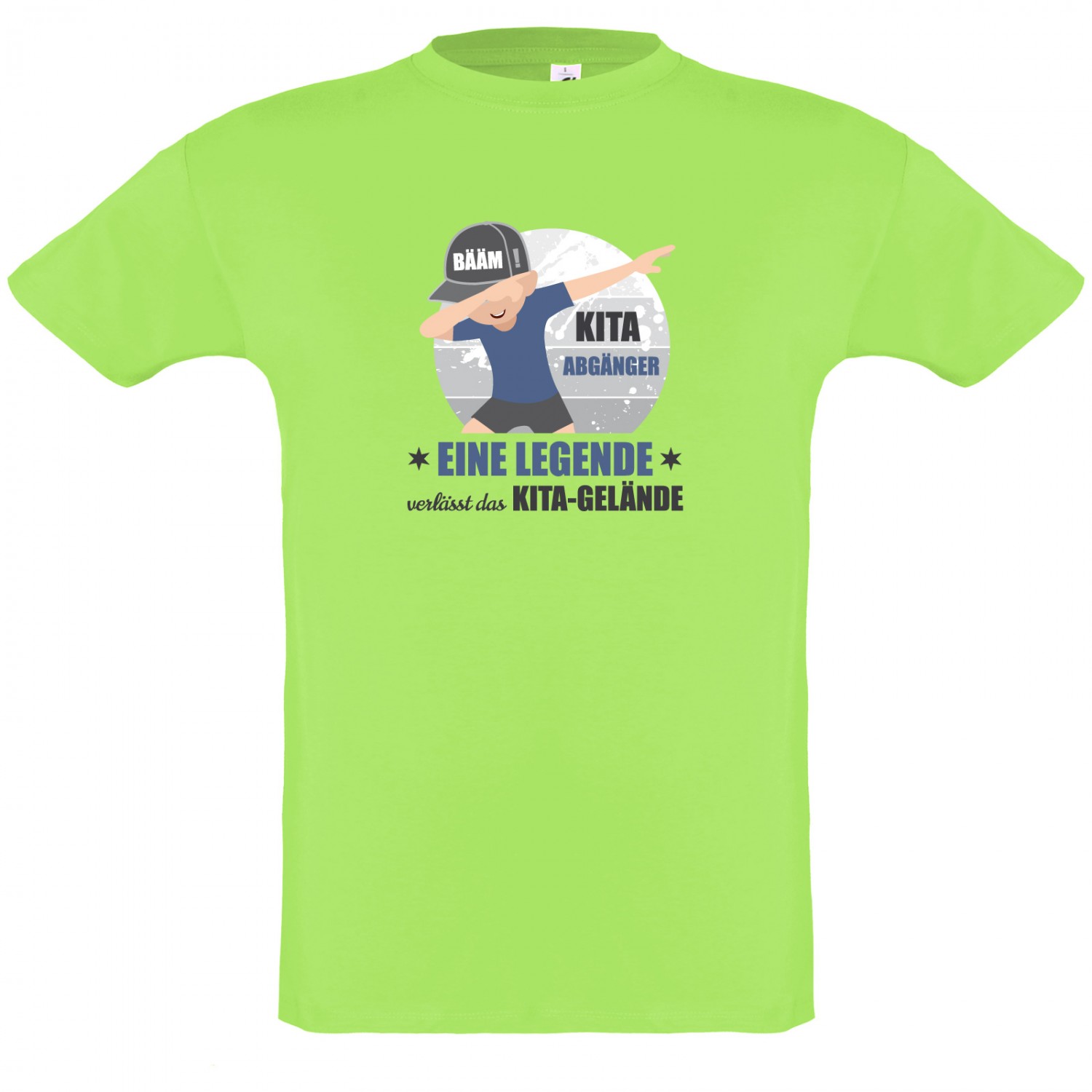 0. Foto T-Shirt Kita Jungs Abgänger Legende Shirt Kindegarten (Farbe: limette Größe: 130/140)