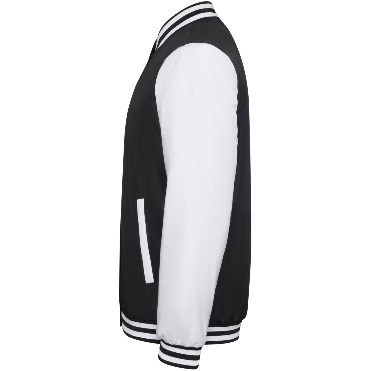 2. Foto College Jacke CALIFORNIA mit Logo Druck (Farbe: Schwarz Weiß Größe: S)