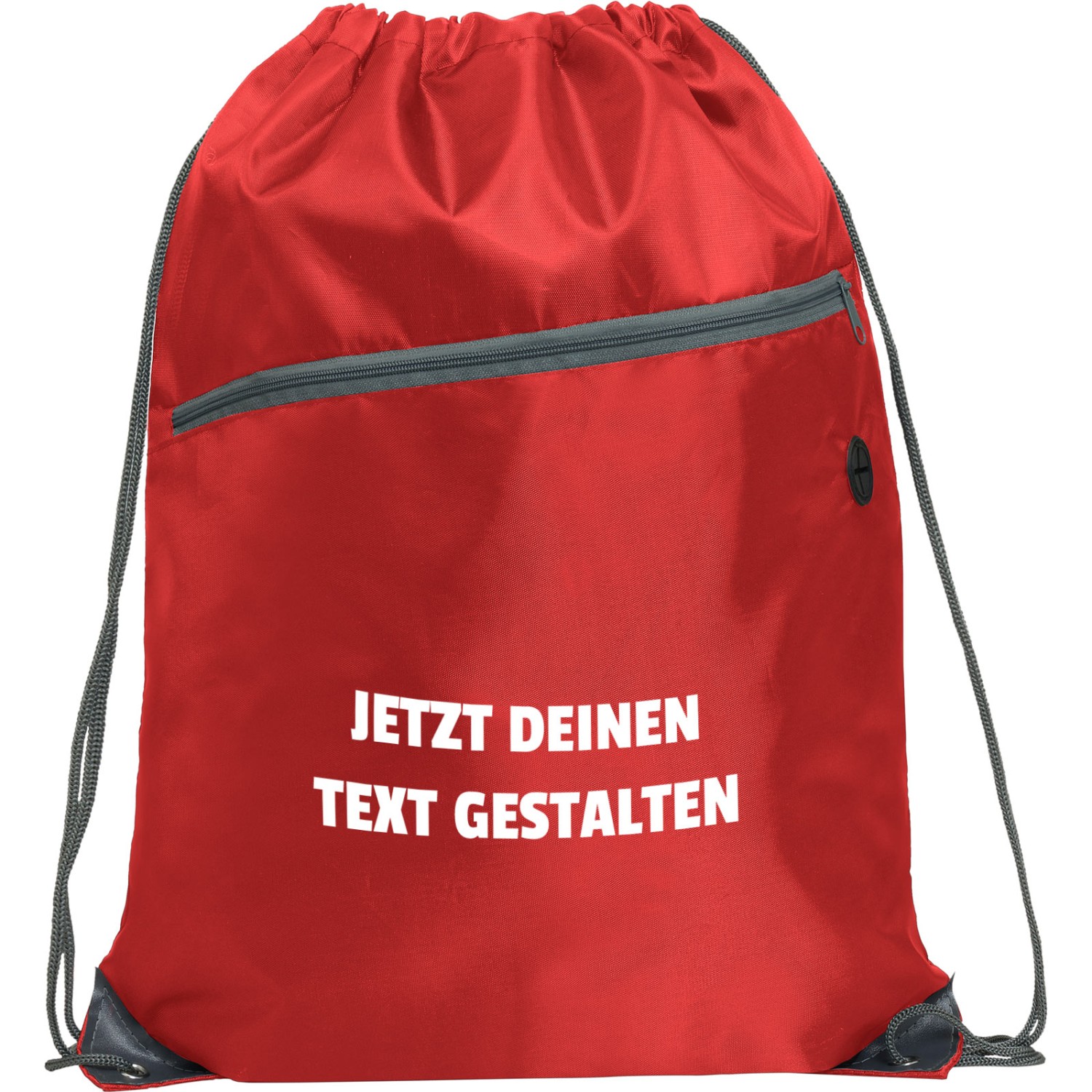 1. Foto Sportbeutel NINFA Kinder Rucksack Gymbag mit Namen Logo bedrucken (Farbe: rot)