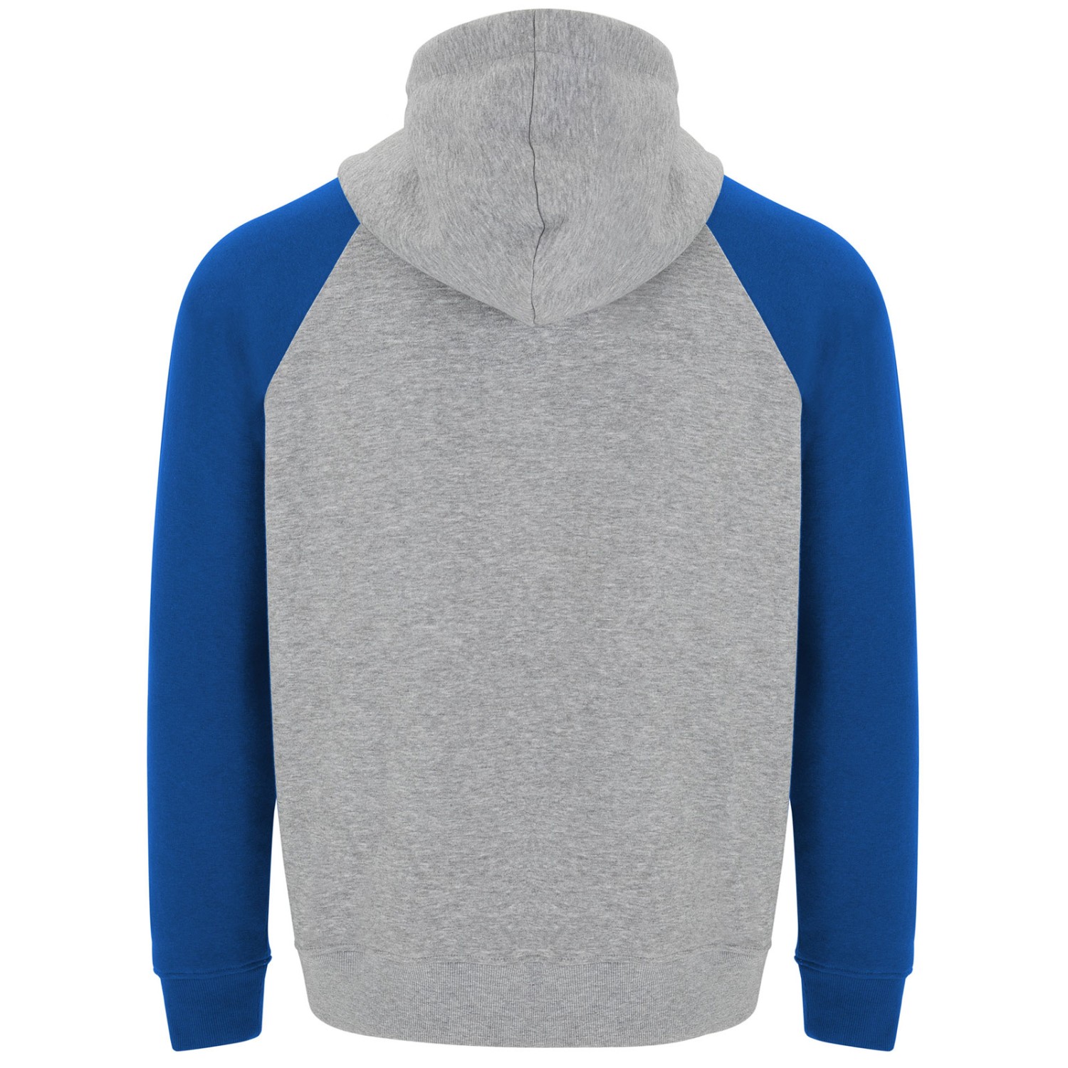 1. Foto Hoodie BADET mit Druck Text Logo (Farbe: Blau Grau Größe: S)