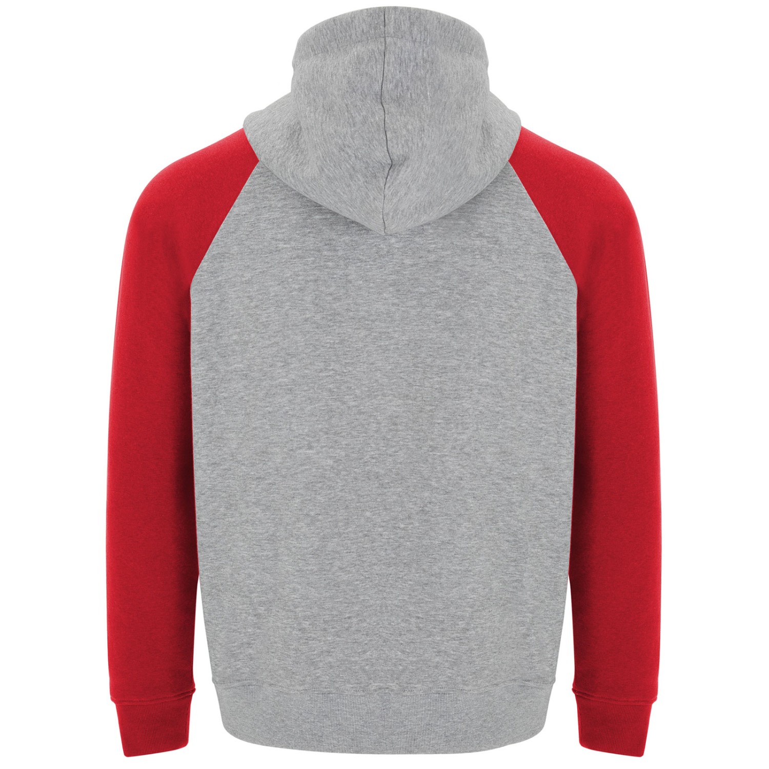 1. Foto Hoodie BADET mit Druck Text Logo (Farbe: Rot Grau Größe: S)