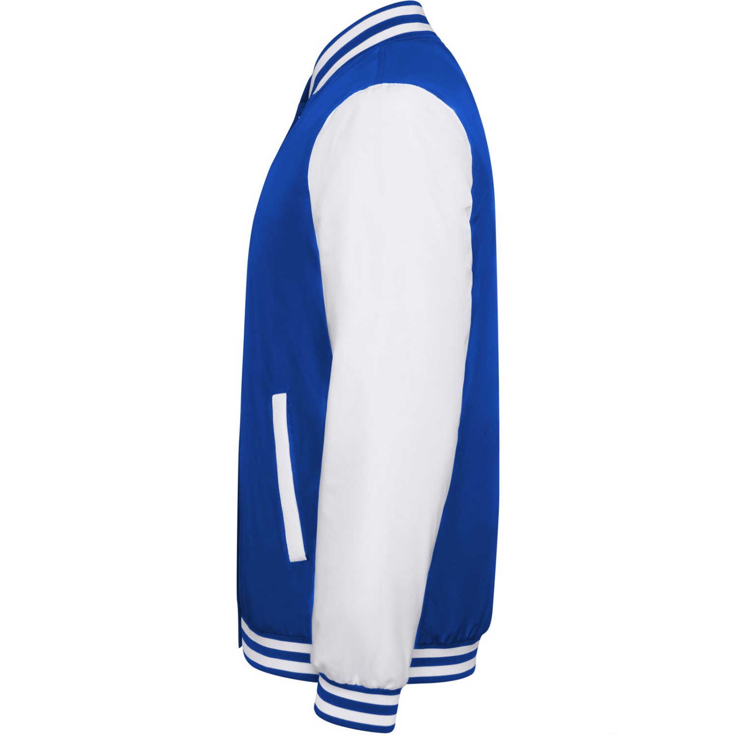 2. Foto College Jacke CALIFORNIA mit Logo Druck (Farbe: Blau Weiß Größe: S)