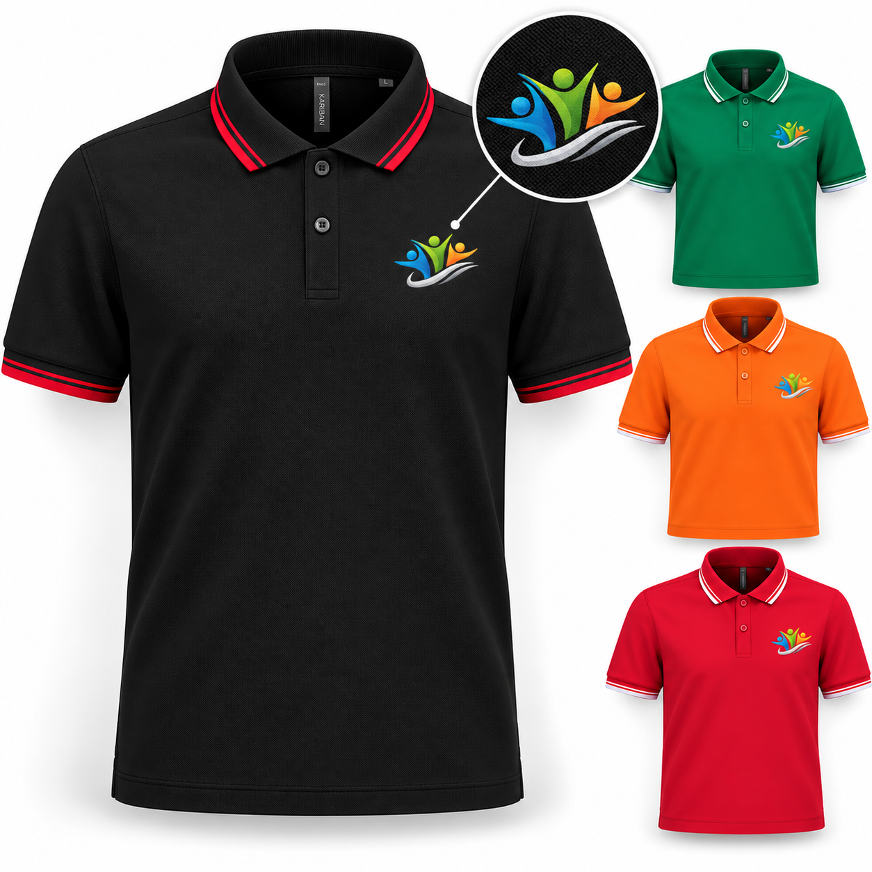 NEU: Poloshirt Kariban bis 4XL in 10 Farben
